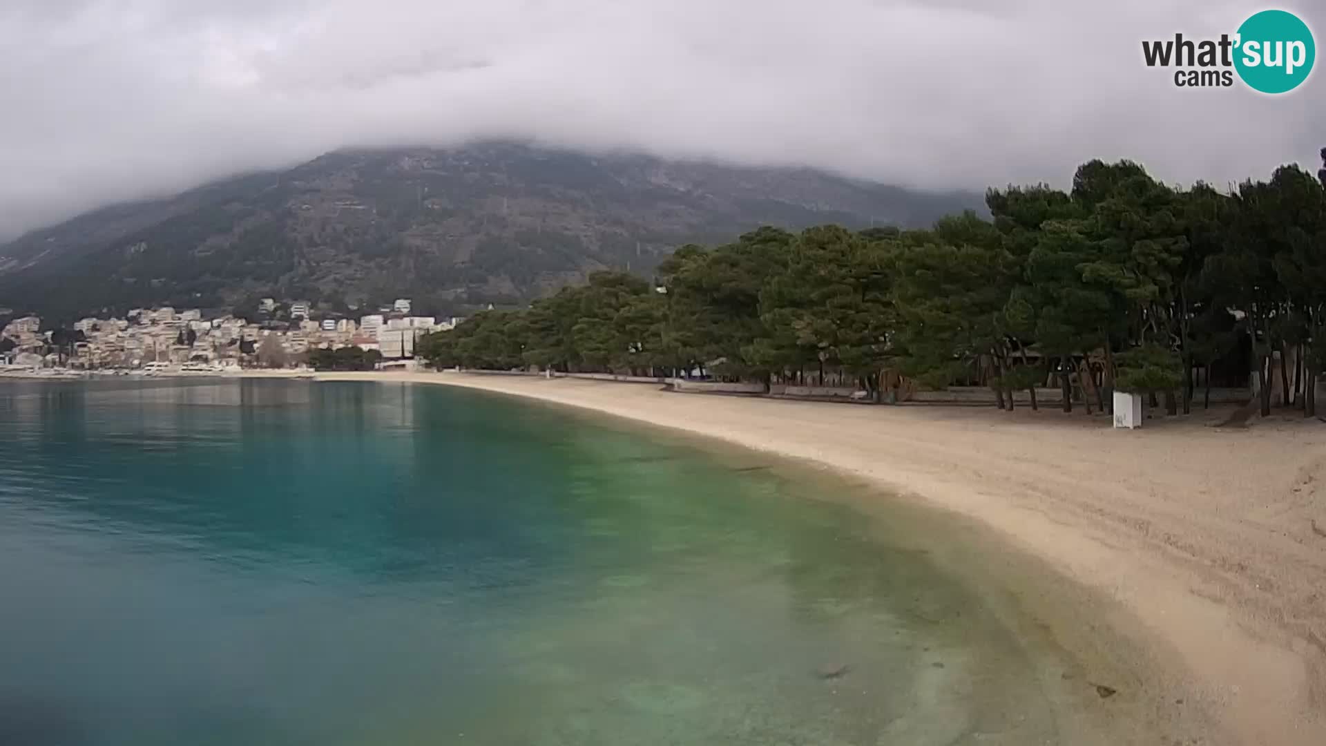 Web kamera – Baška Voda – Borik, pogled na plažu Nikolina