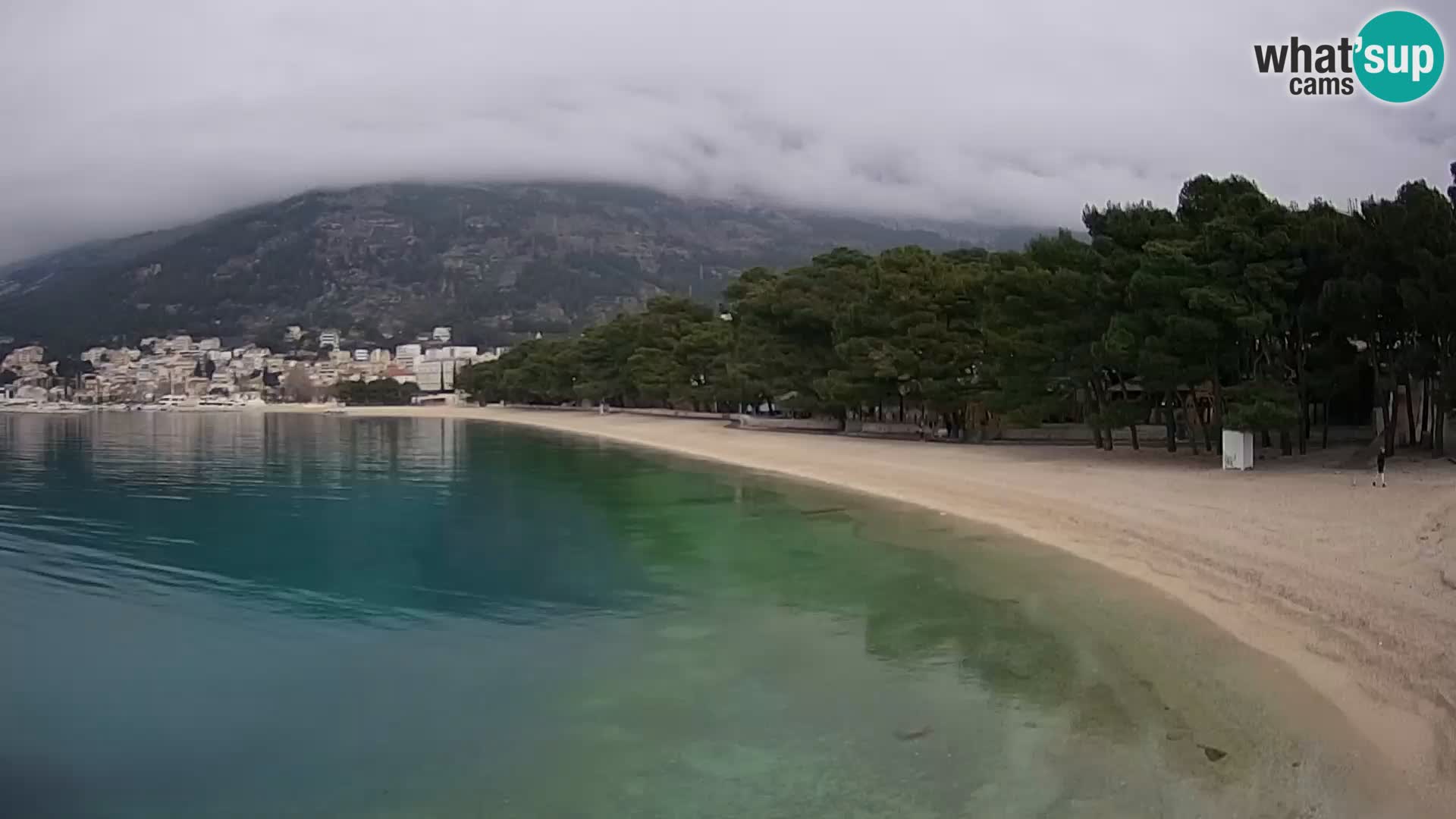 Spletna kamera – Baška Voda – Borik, pogled na plažo Nikolina