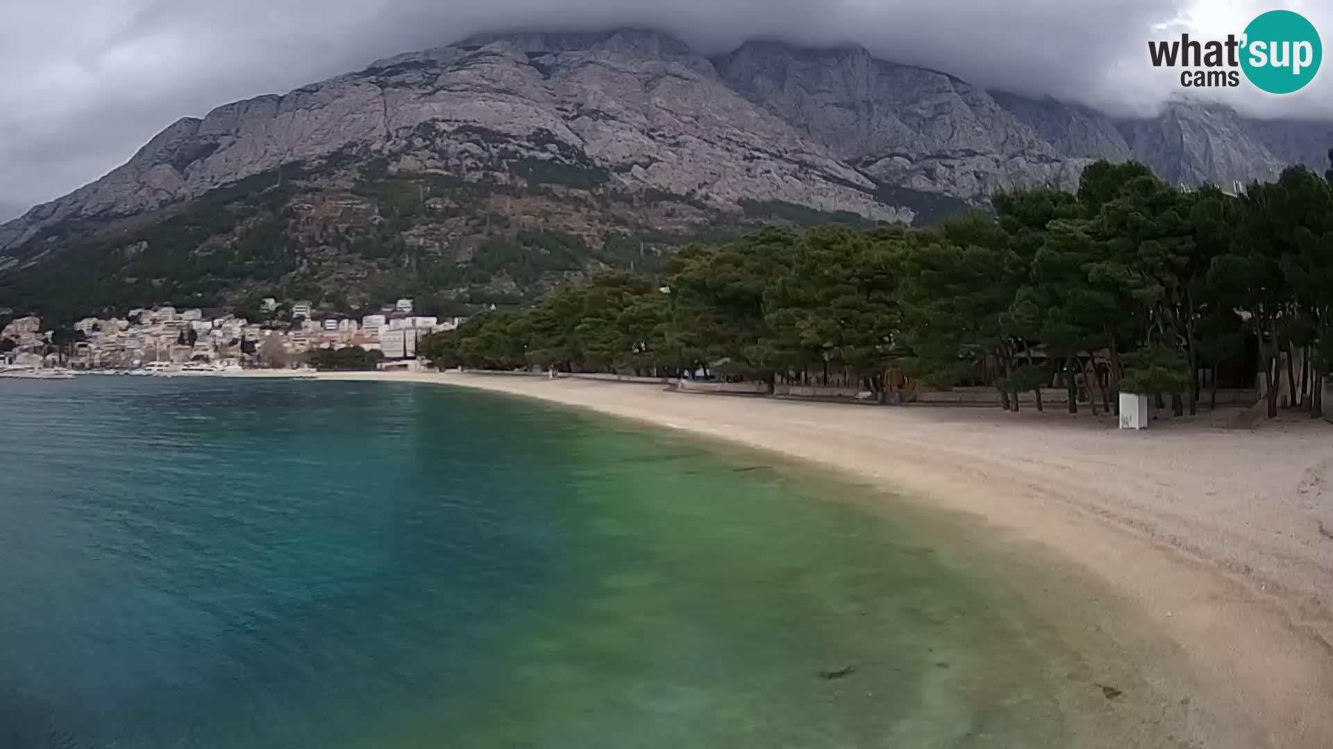 Web kamera – Baška Voda – Borik, pogled na plažu Nikolina