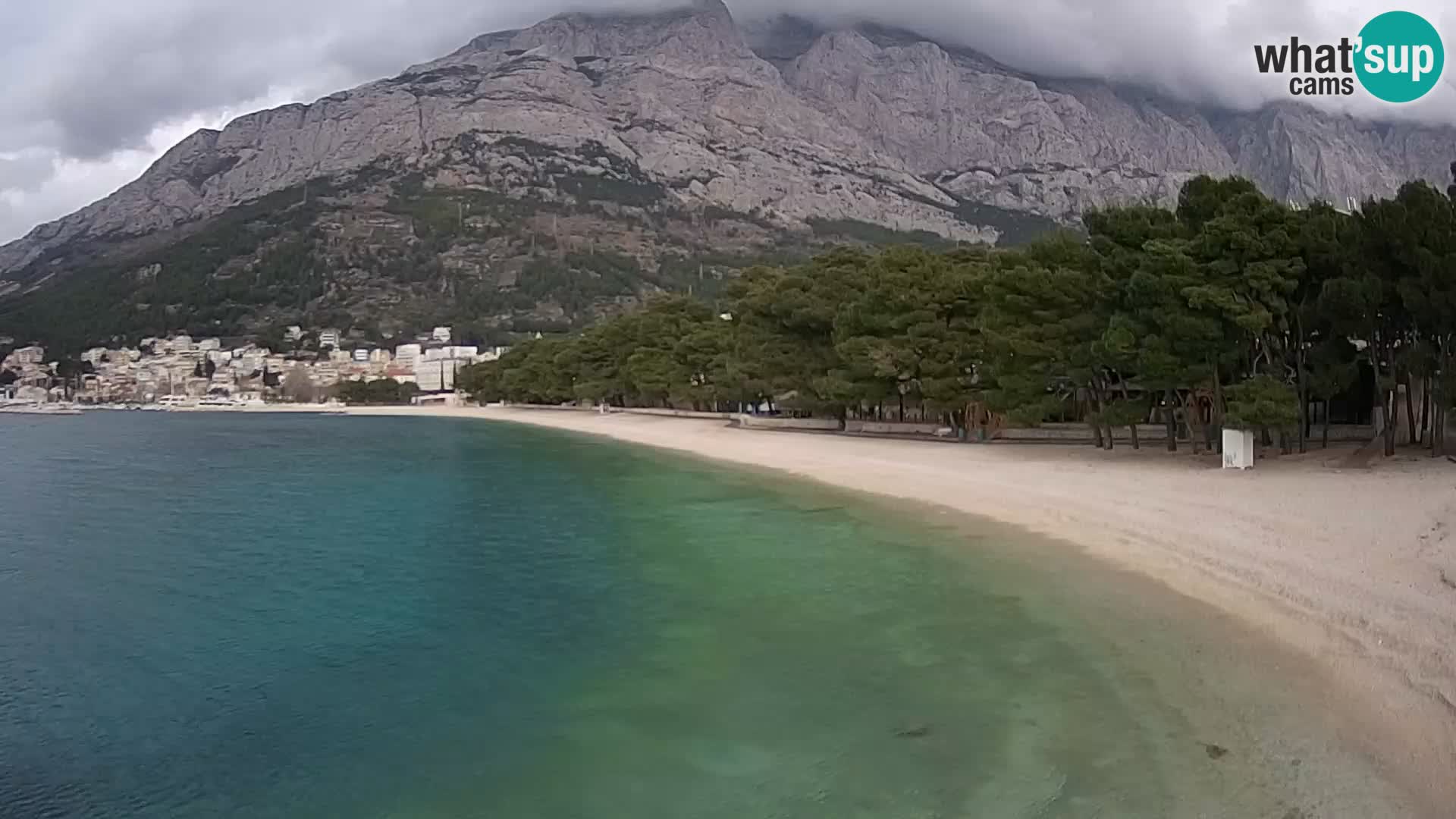 Web kamera – Baška Voda – Borik, pogled na plažu Nikolina