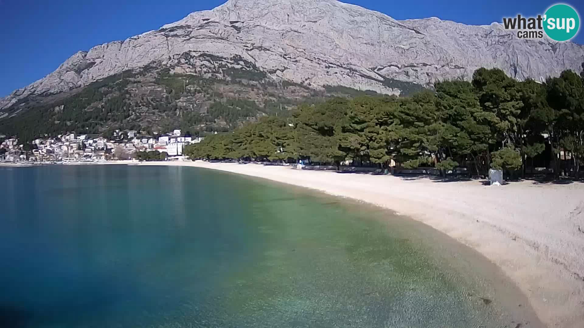 Web kamera – Baška Voda – Borik, pogled na plažu Nikolina