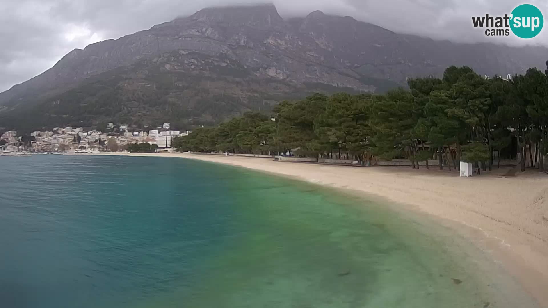 Spletna kamera – Baška Voda – Borik, pogled na plažo Nikolina