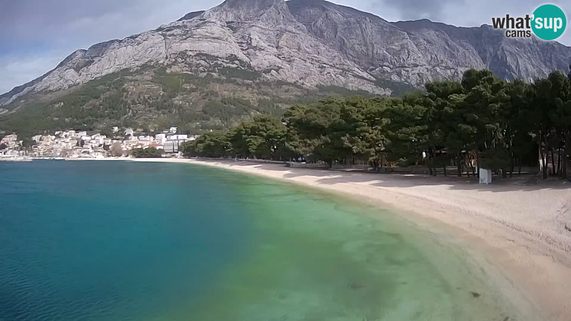 Spletna kamera – Baška Voda – Borik, pogled na plažo Nikolina