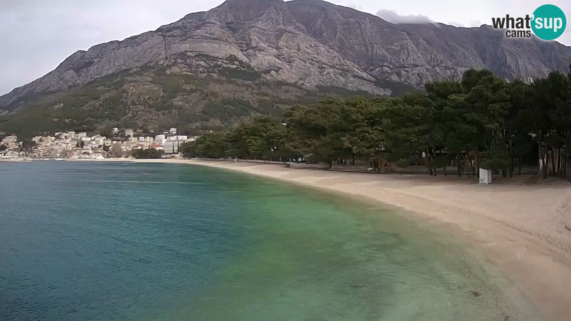 Spletna kamera – Baška Voda – Borik, pogled na plažo Nikolina