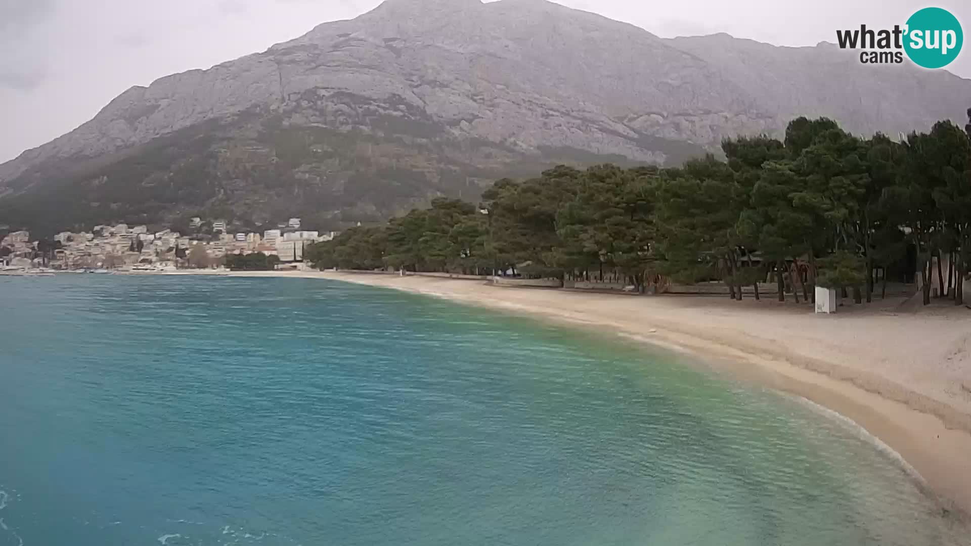 Web kamera – Baška Voda – Borik, pogled na plažu Nikolina