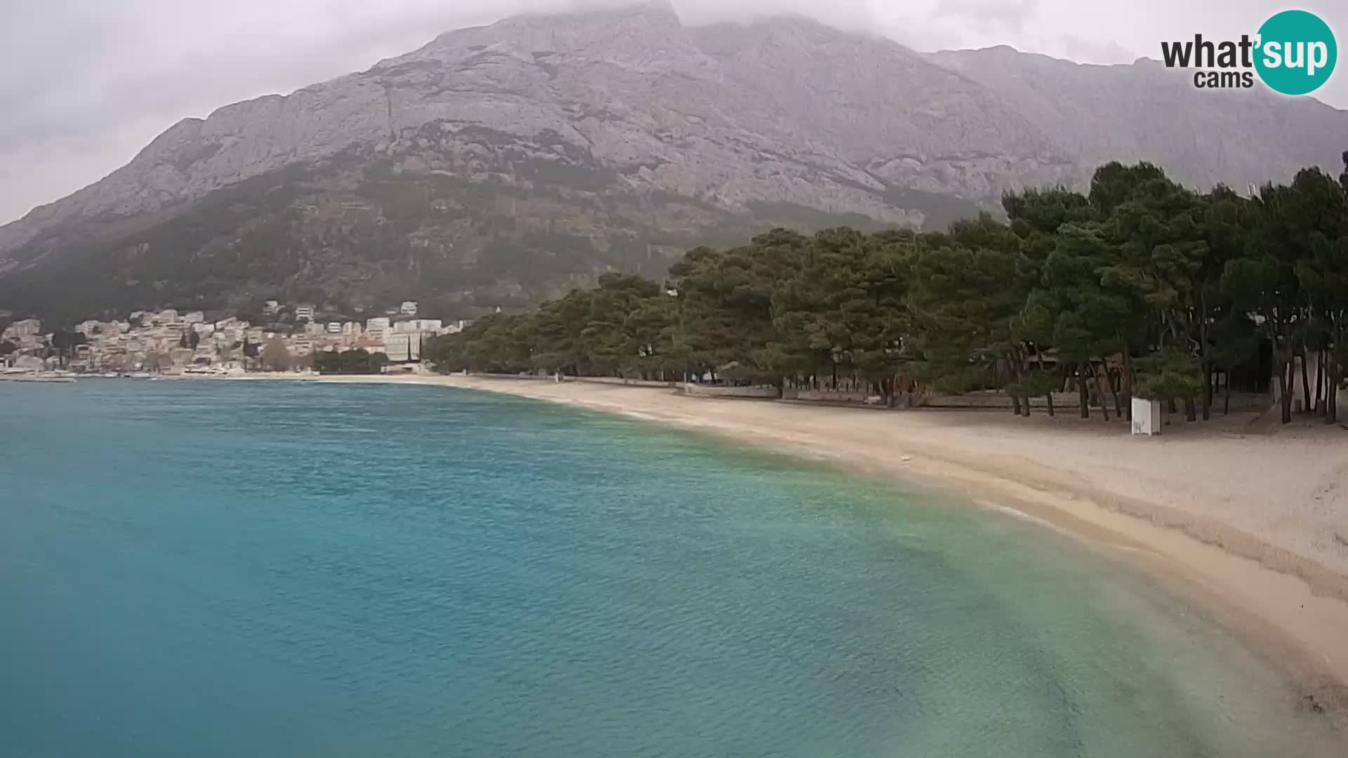 Web kamera – Baška Voda – Borik, pogled na plažu Nikolina