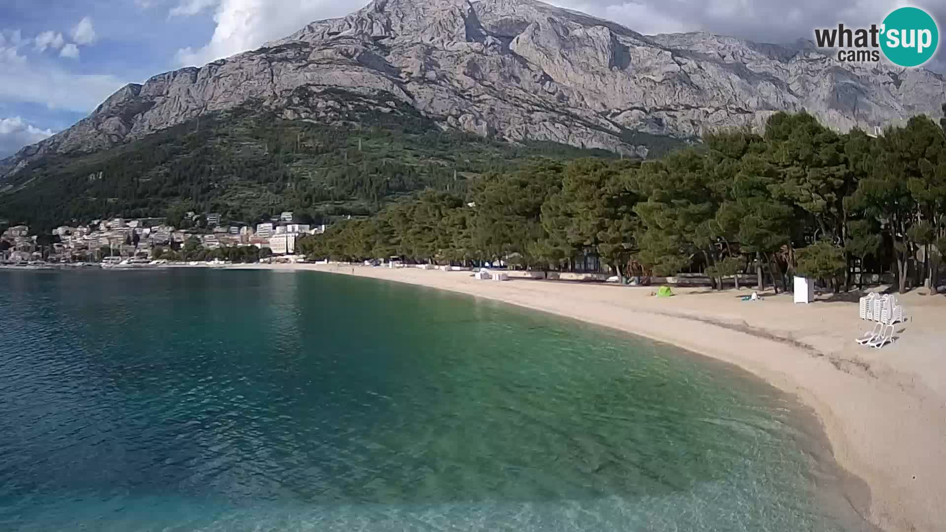 Spletna kamera – Baška Voda – Borik, pogled na plažo Nikolina