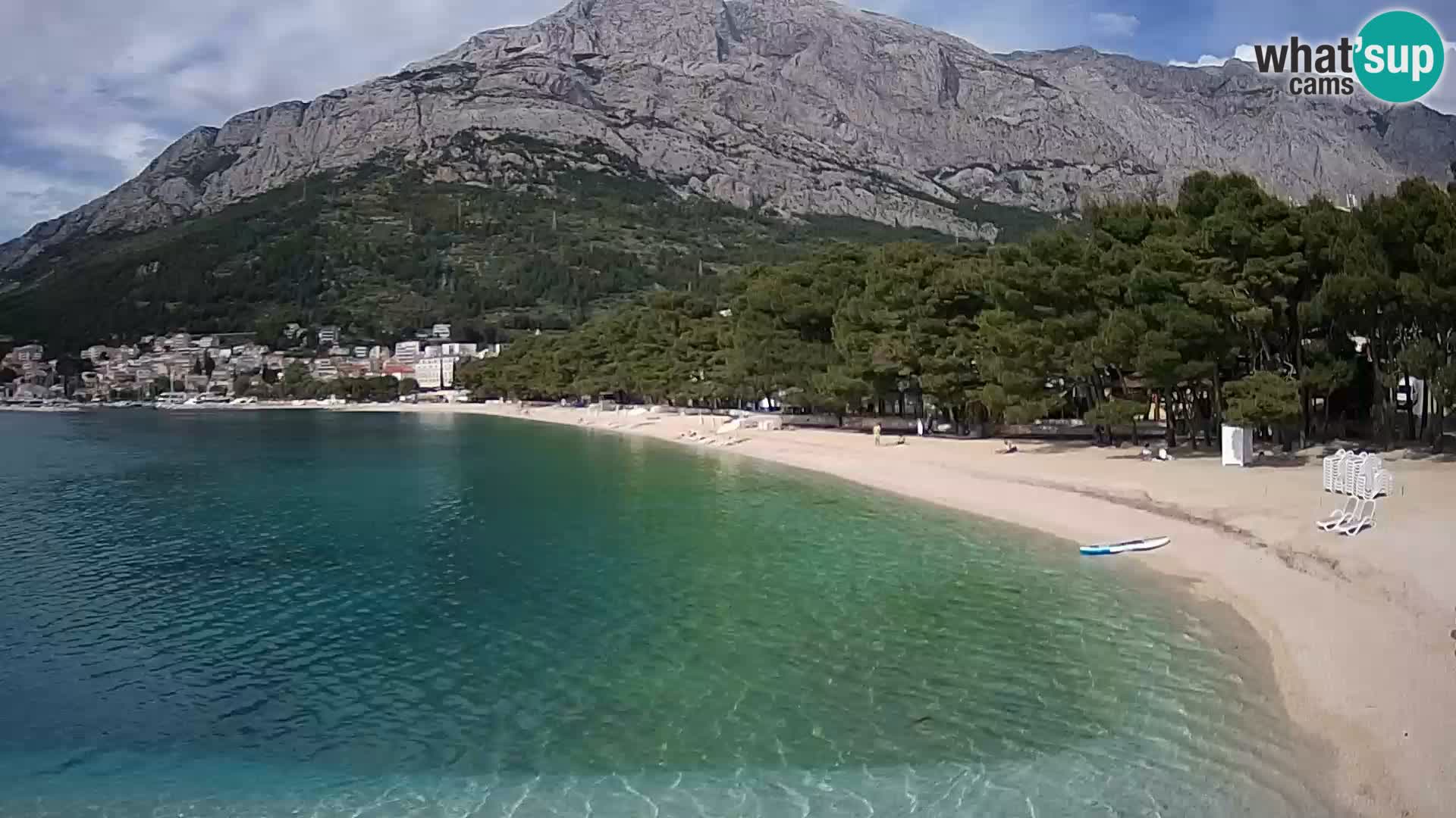 Spletna kamera – Baška Voda – Borik, pogled na plažo Nikolina