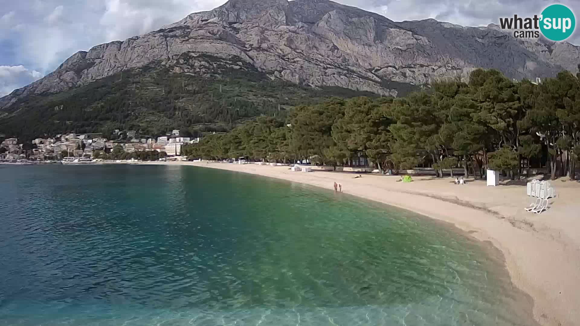 Spletna kamera – Baška Voda – Borik, pogled na plažo Nikolina