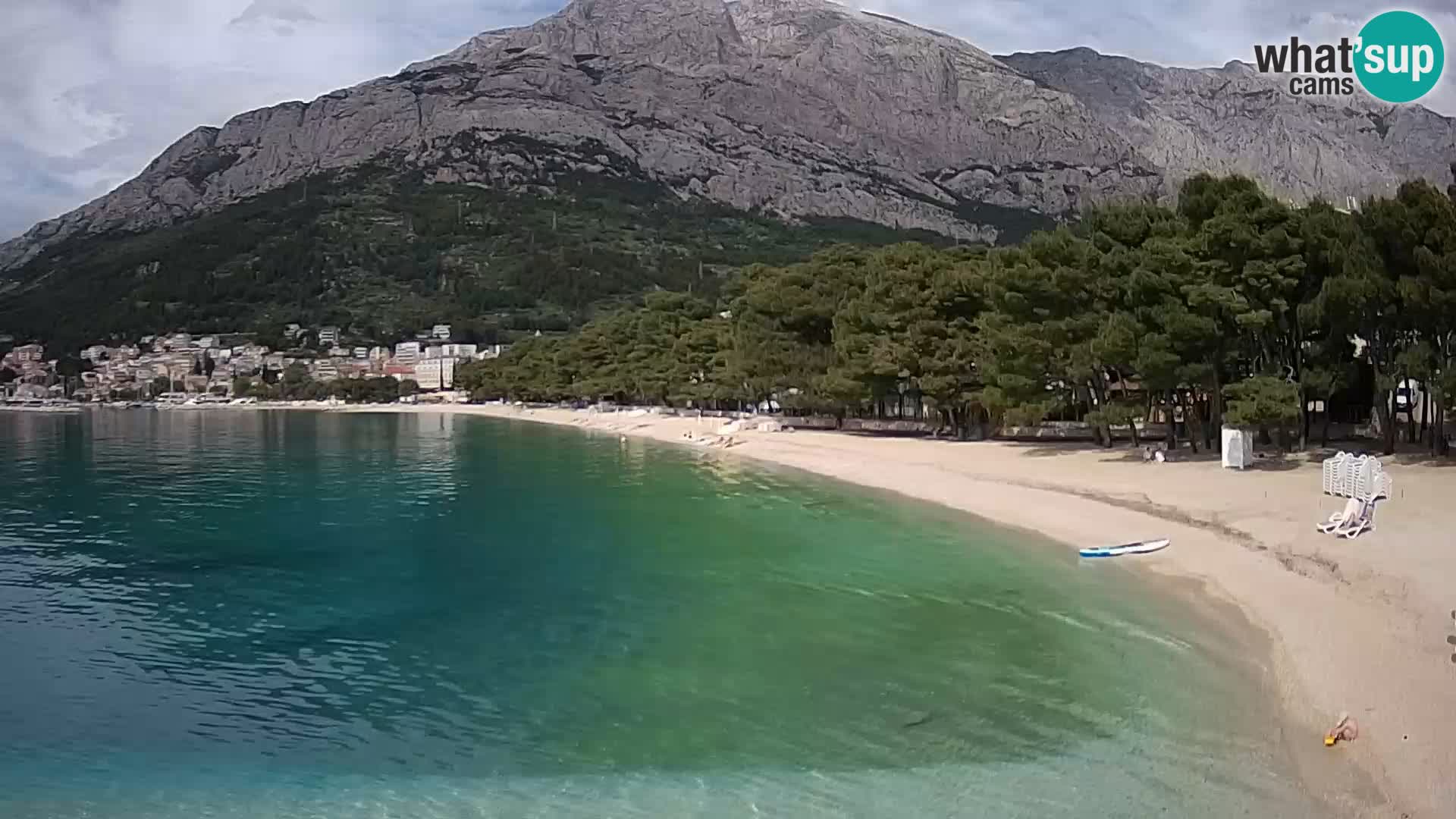 Web kamera – Baška Voda – Borik, pogled na plažu Nikolina