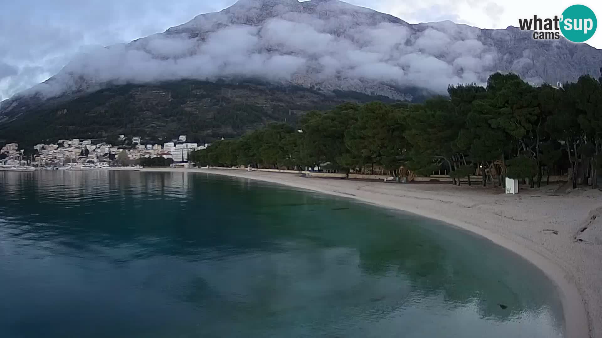 Spletna kamera – Baška Voda – Borik, pogled na plažo Nikolina