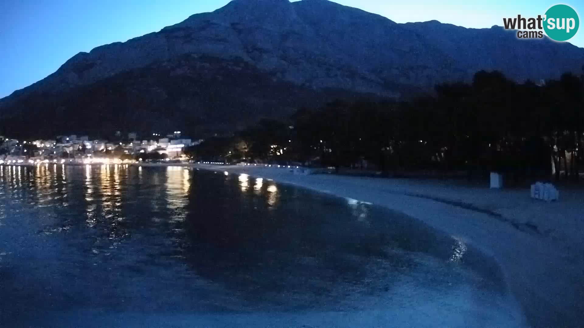 Spletna kamera – Baška Voda – Borik, pogled na plažo Nikolina