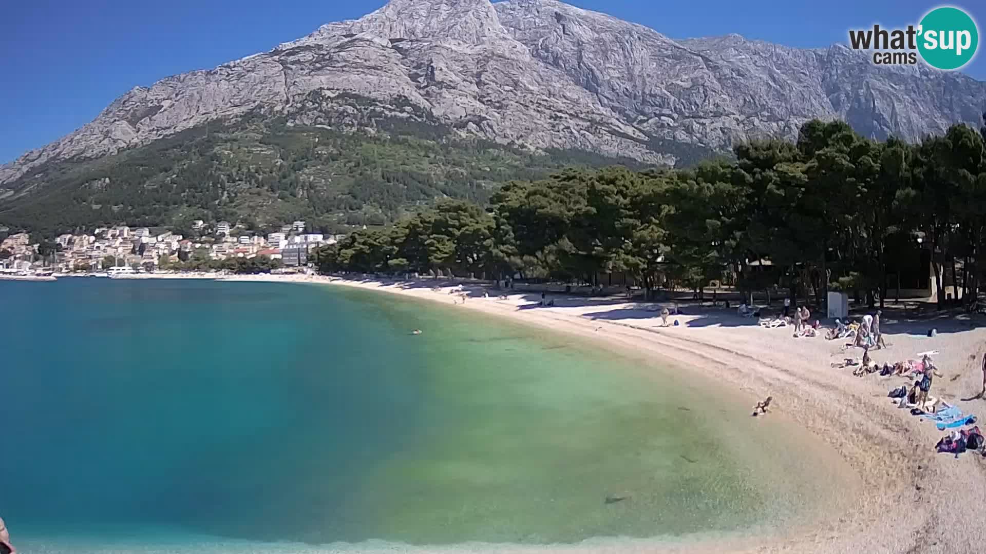 Web kamera – Baška Voda – Borik, pogled na plažu Nikolina