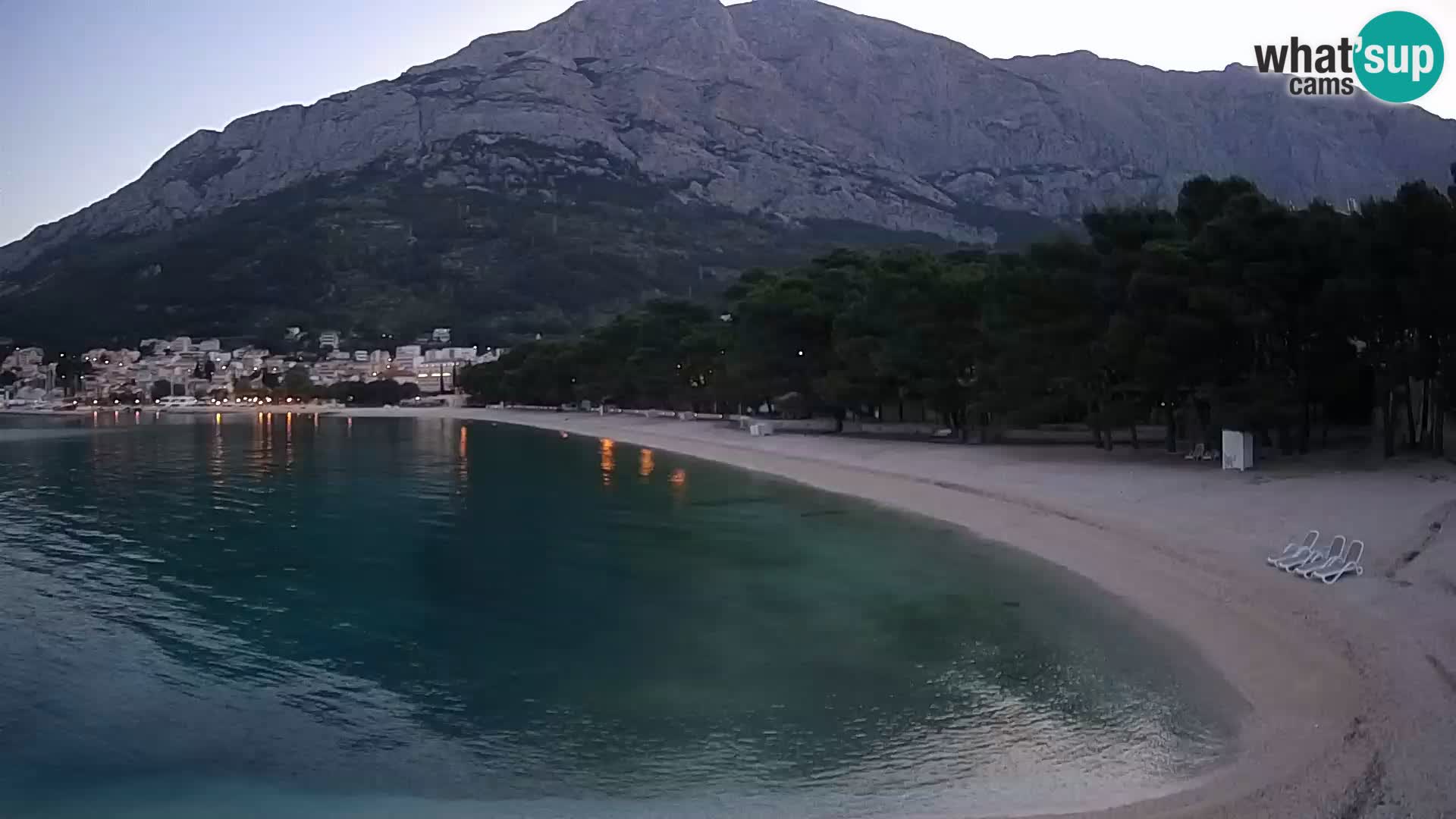Spletna kamera – Baška Voda – Borik, pogled na plažo Nikolina