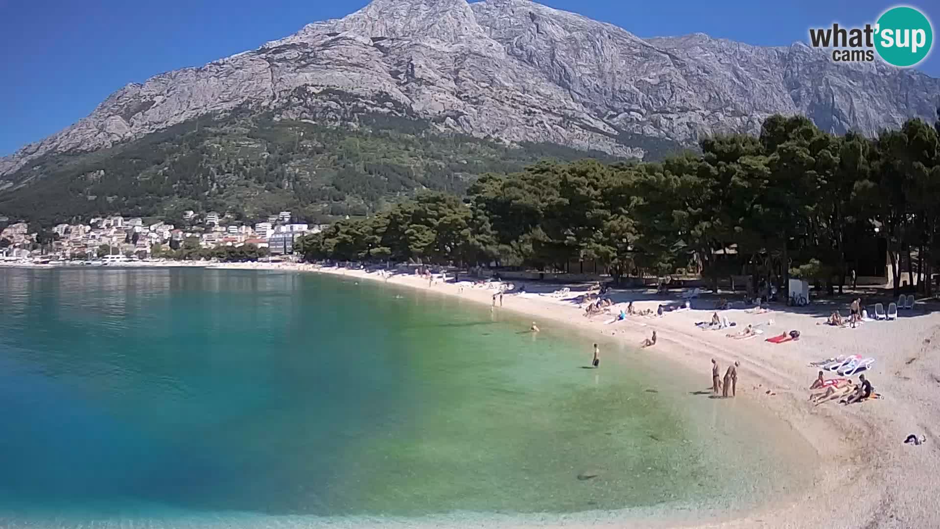 Spletna kamera – Baška Voda – Borik, pogled na plažo Nikolina