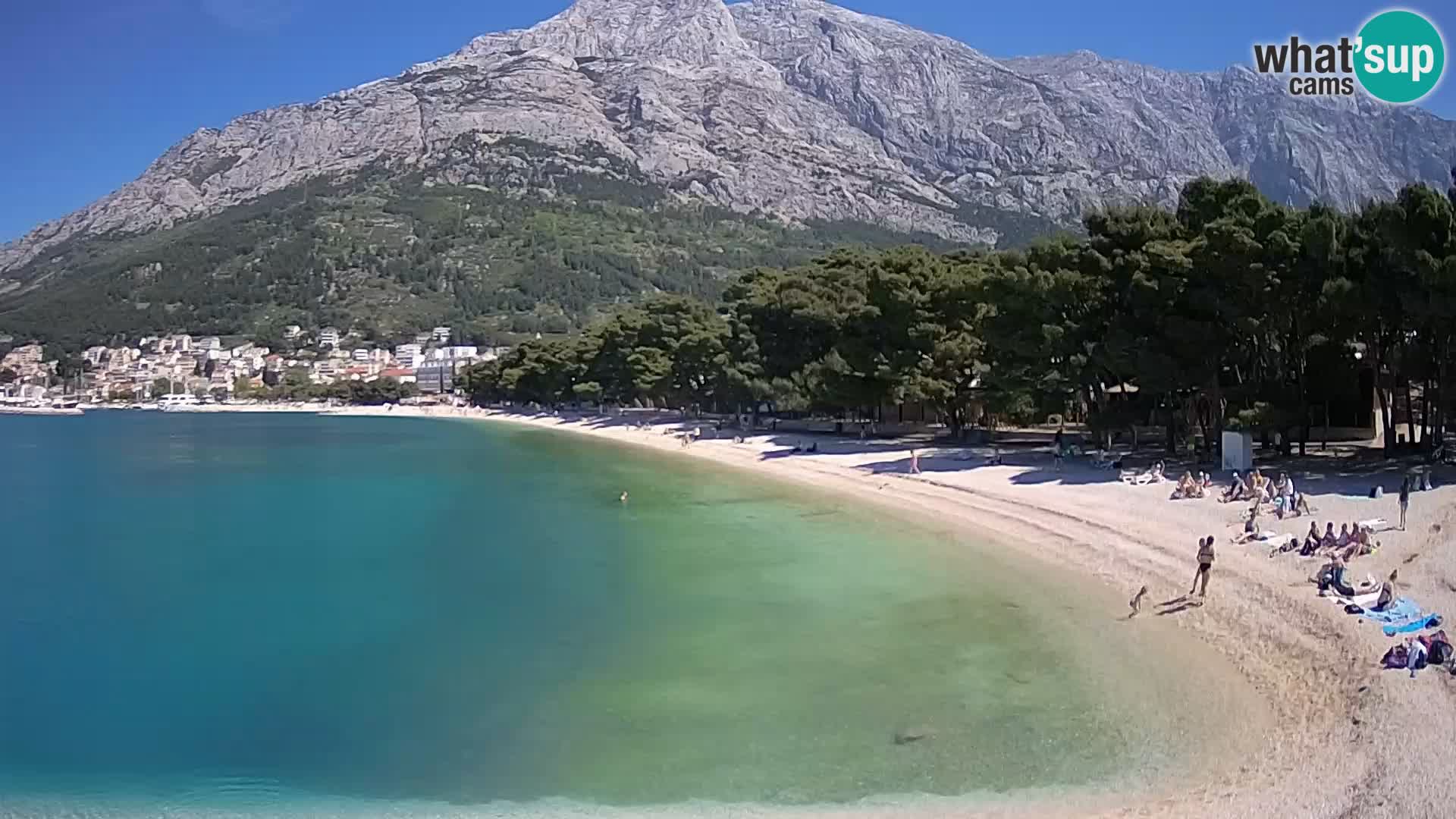 Web kamera – Baška Voda – Borik, pogled na plažu Nikolina
