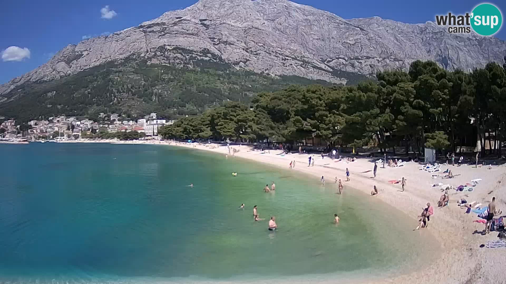 Spletna kamera – Baška Voda – Borik, pogled na plažo Nikolina