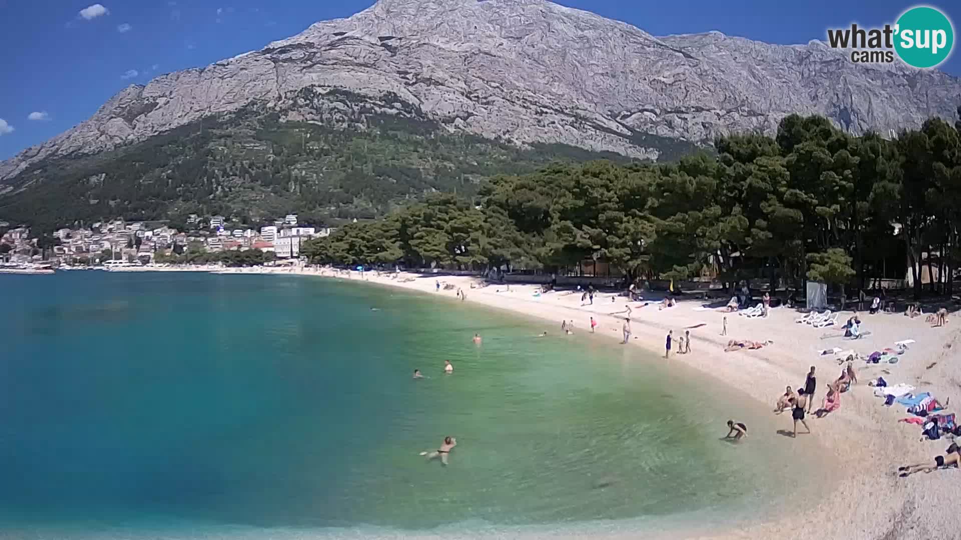 Webcam Live – Baška Voda – Borik, spiaggia Nikolina