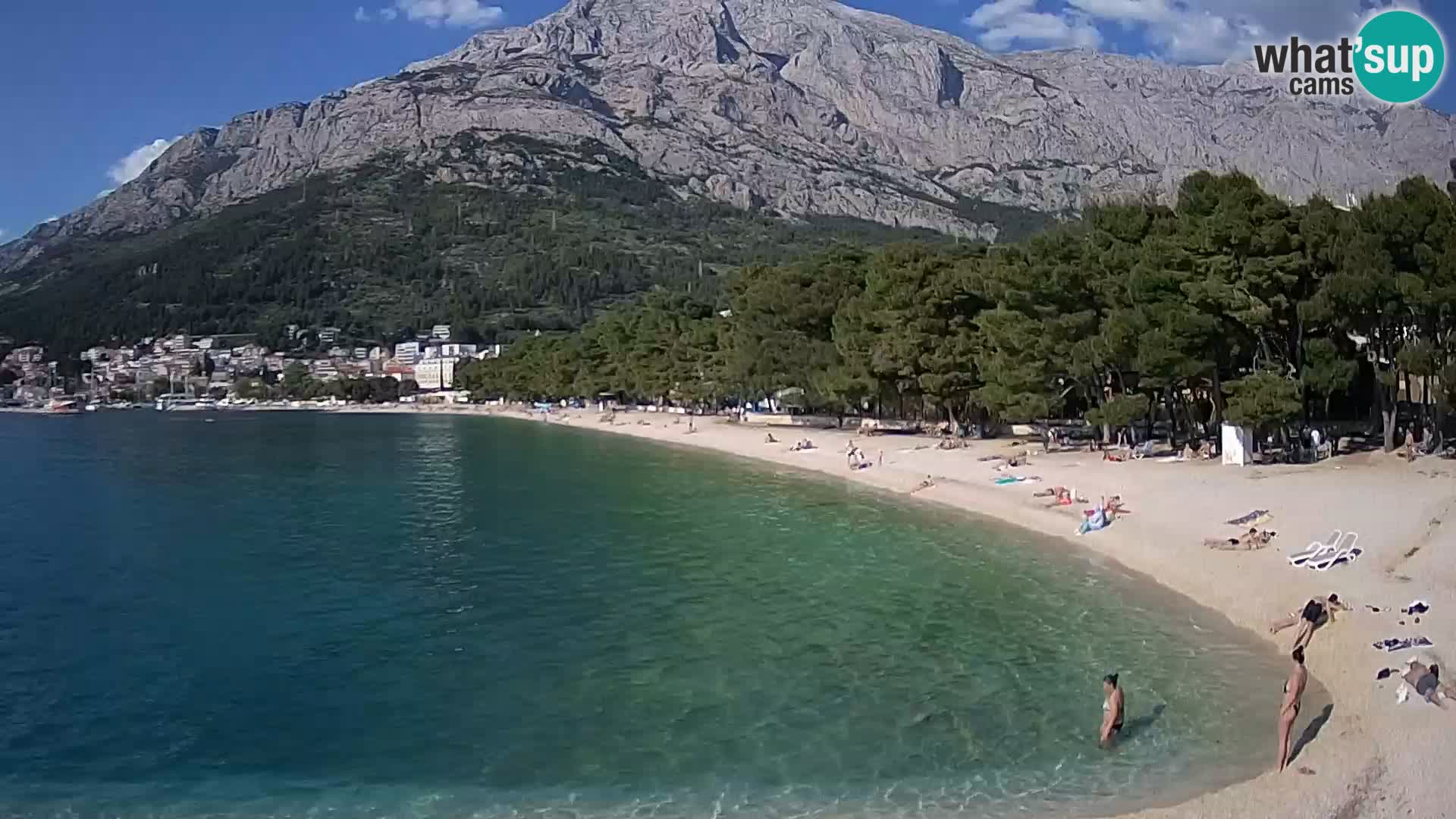 Spletna kamera – Baška Voda – Borik, pogled na plažo Nikolina