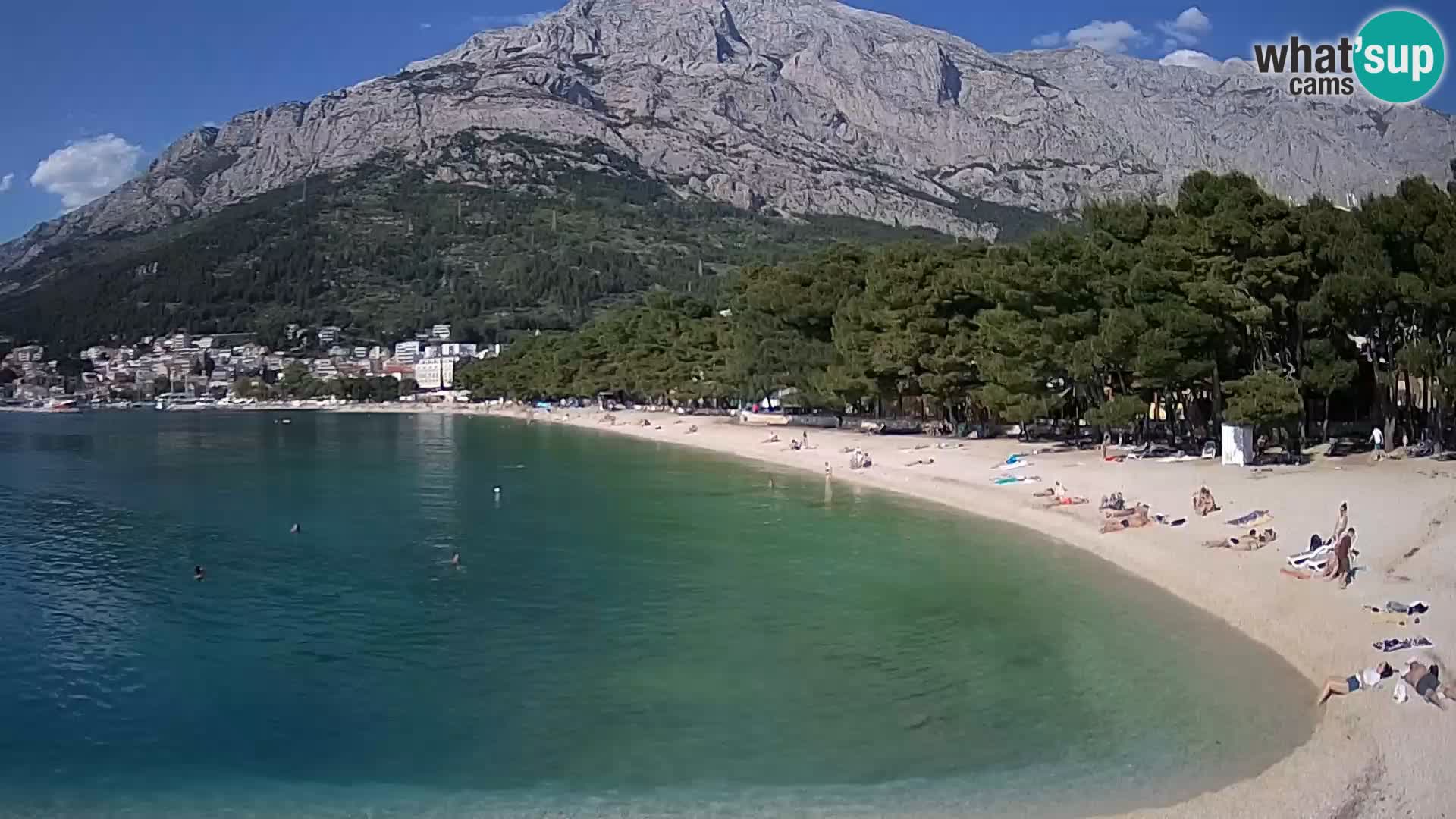 Webcam Live – Baška Voda – Borik, spiaggia Nikolina