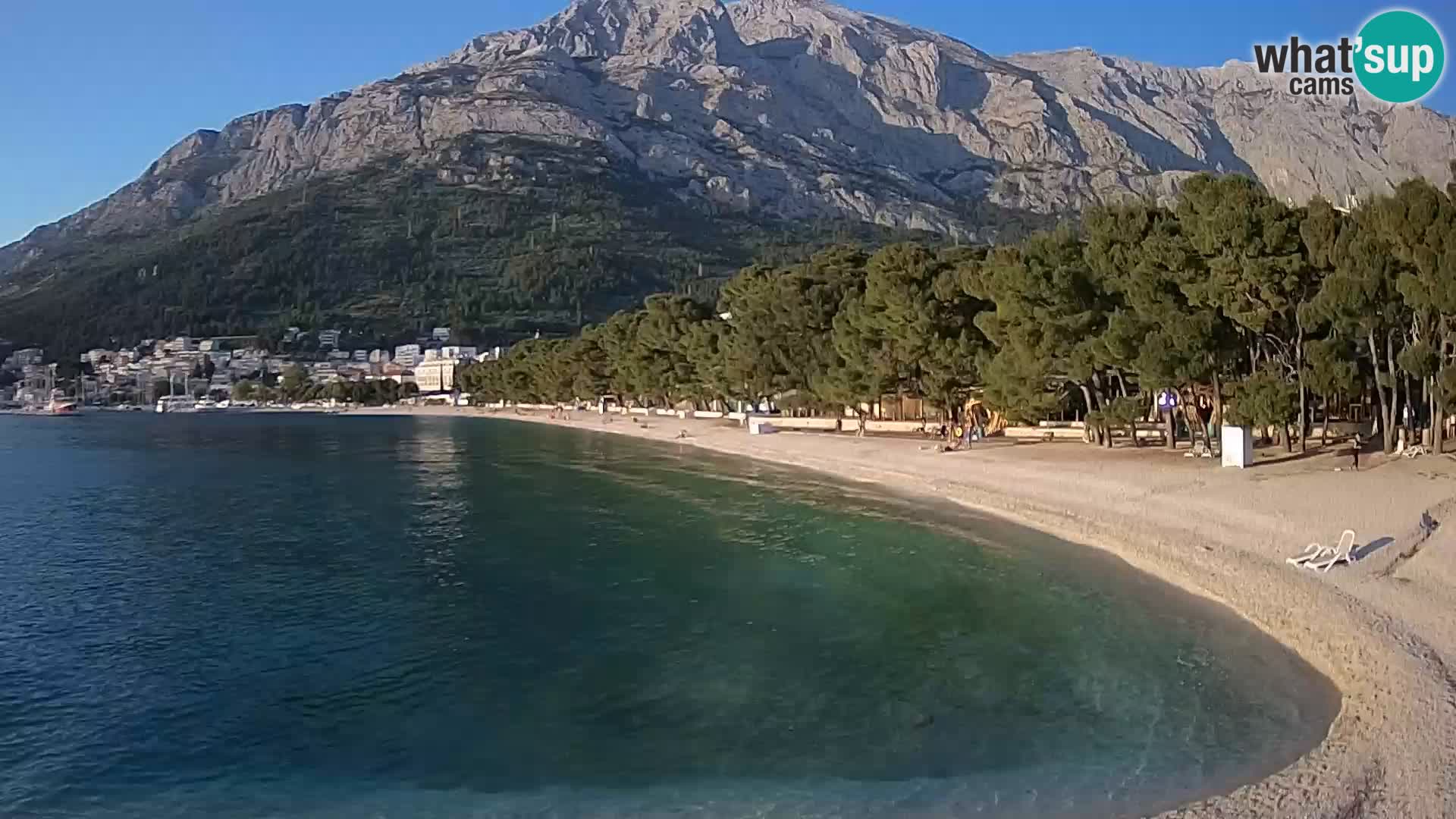 Spletna kamera – Baška Voda – Borik, pogled na plažo Nikolina