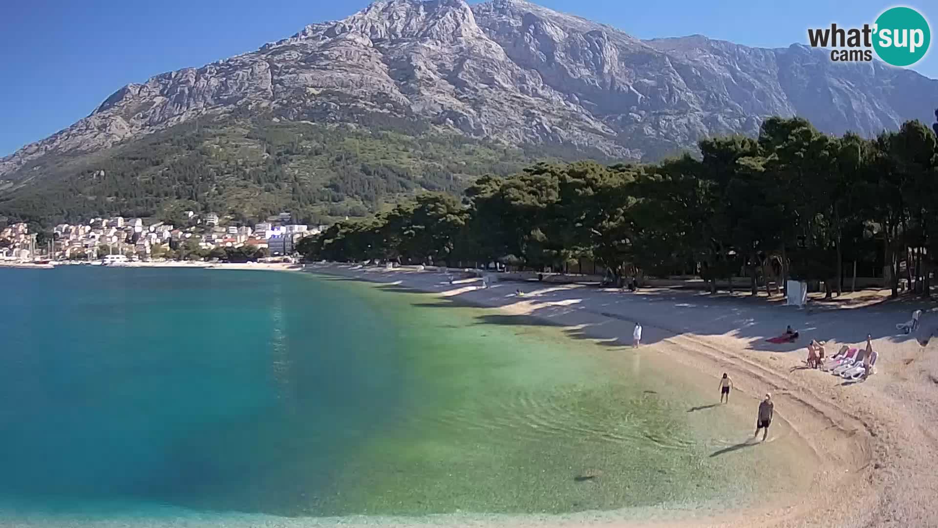 Web kamera – Baška Voda – Borik, pogled na plažu Nikolina