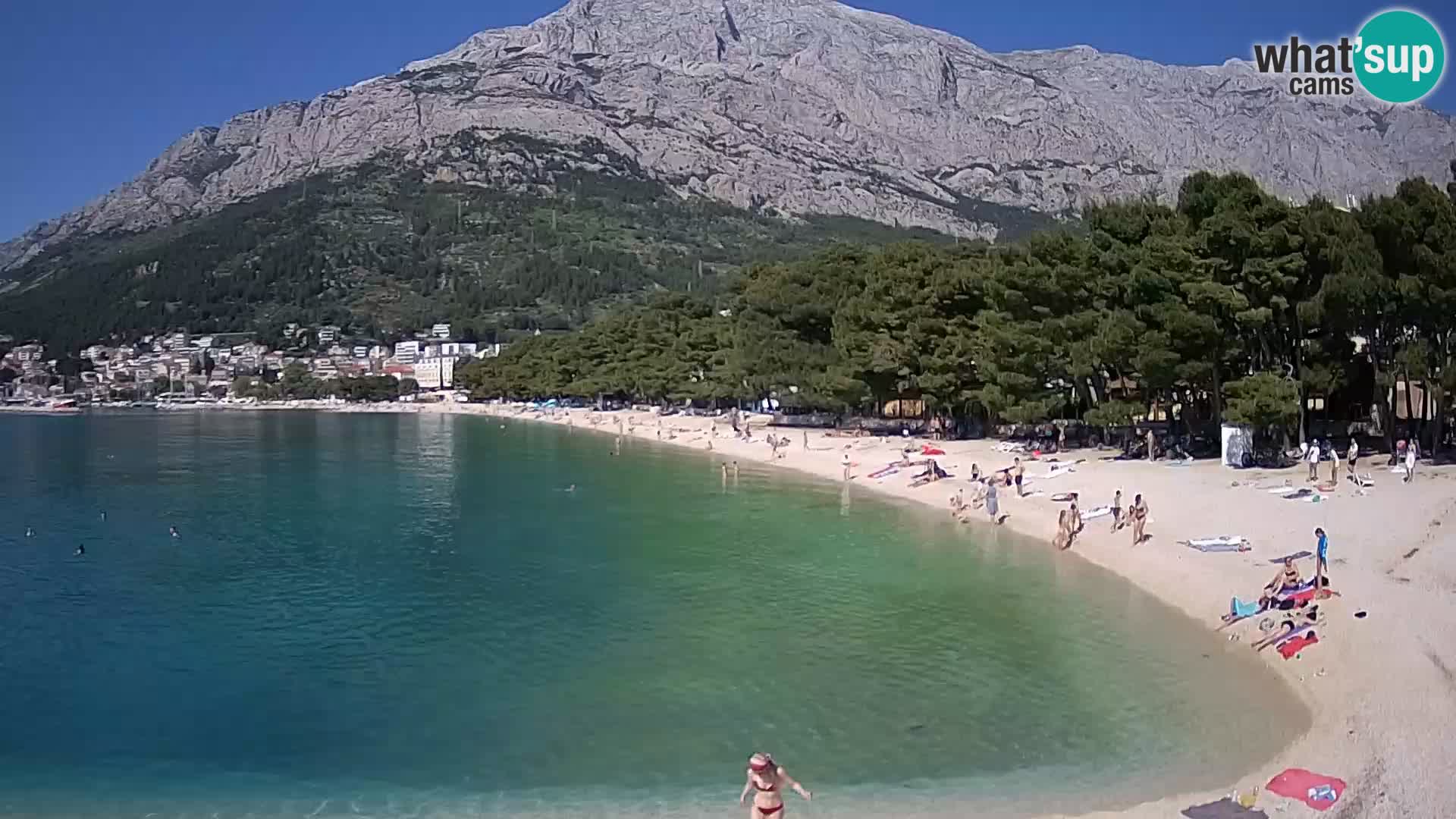 Web kamera – Baška Voda – Borik, pogled na plažu Nikolina
