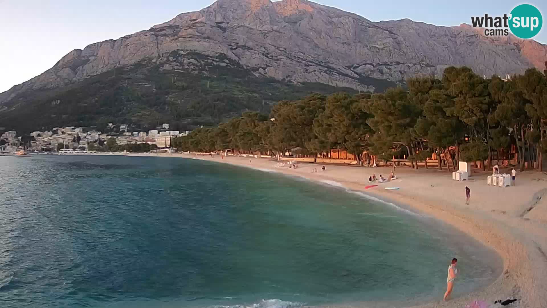 Web kamera – Baška Voda – Borik, pogled na plažu Nikolina