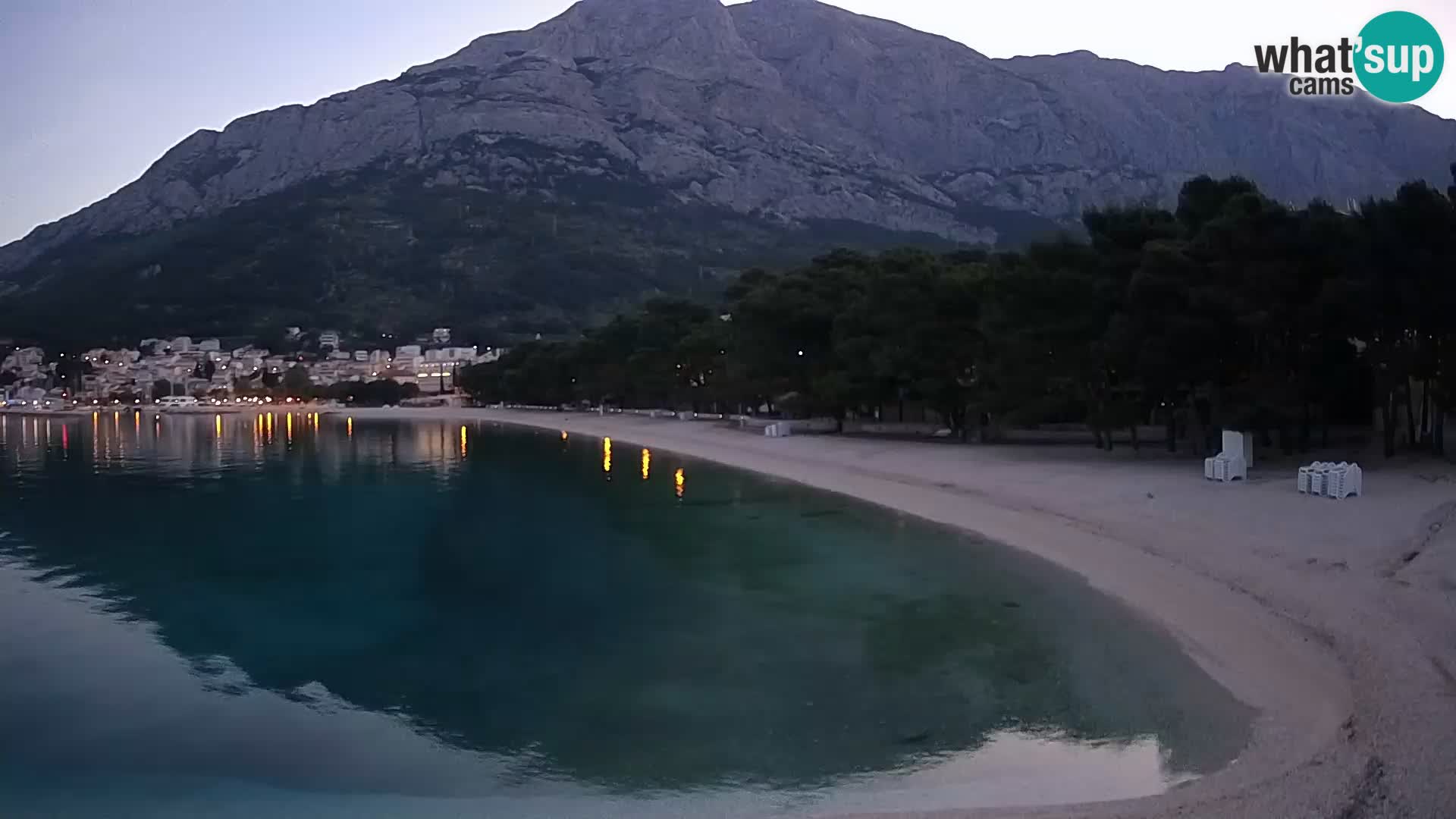 Spletna kamera – Baška Voda – Borik, pogled na plažo Nikolina