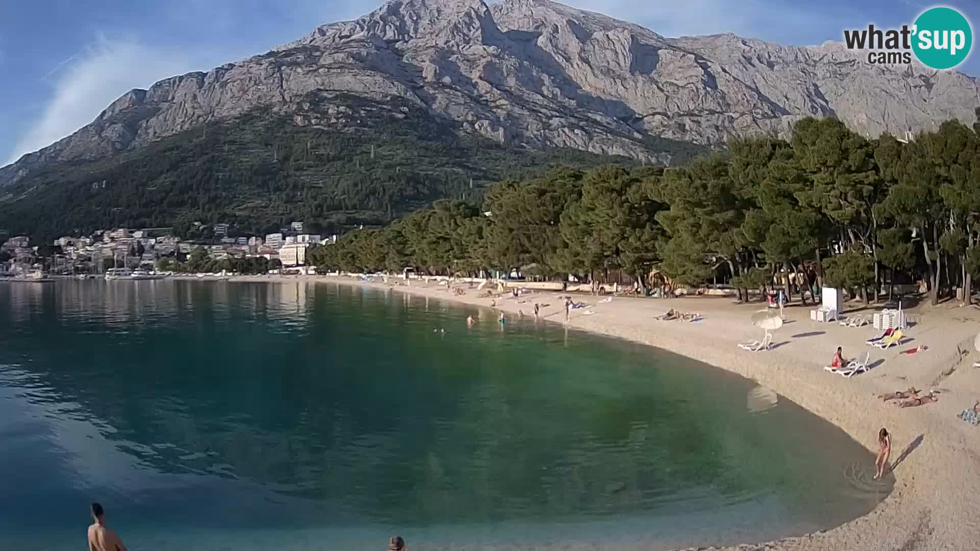 Spletna kamera – Baška Voda – Borik, pogled na plažo Nikolina