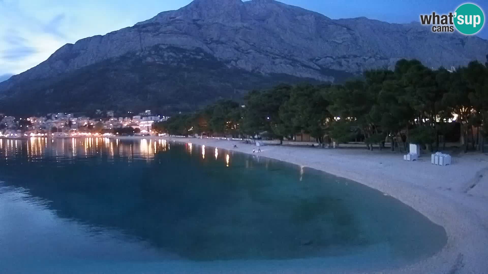 Web kamera – Baška Voda – Borik, pogled na plažu Nikolina