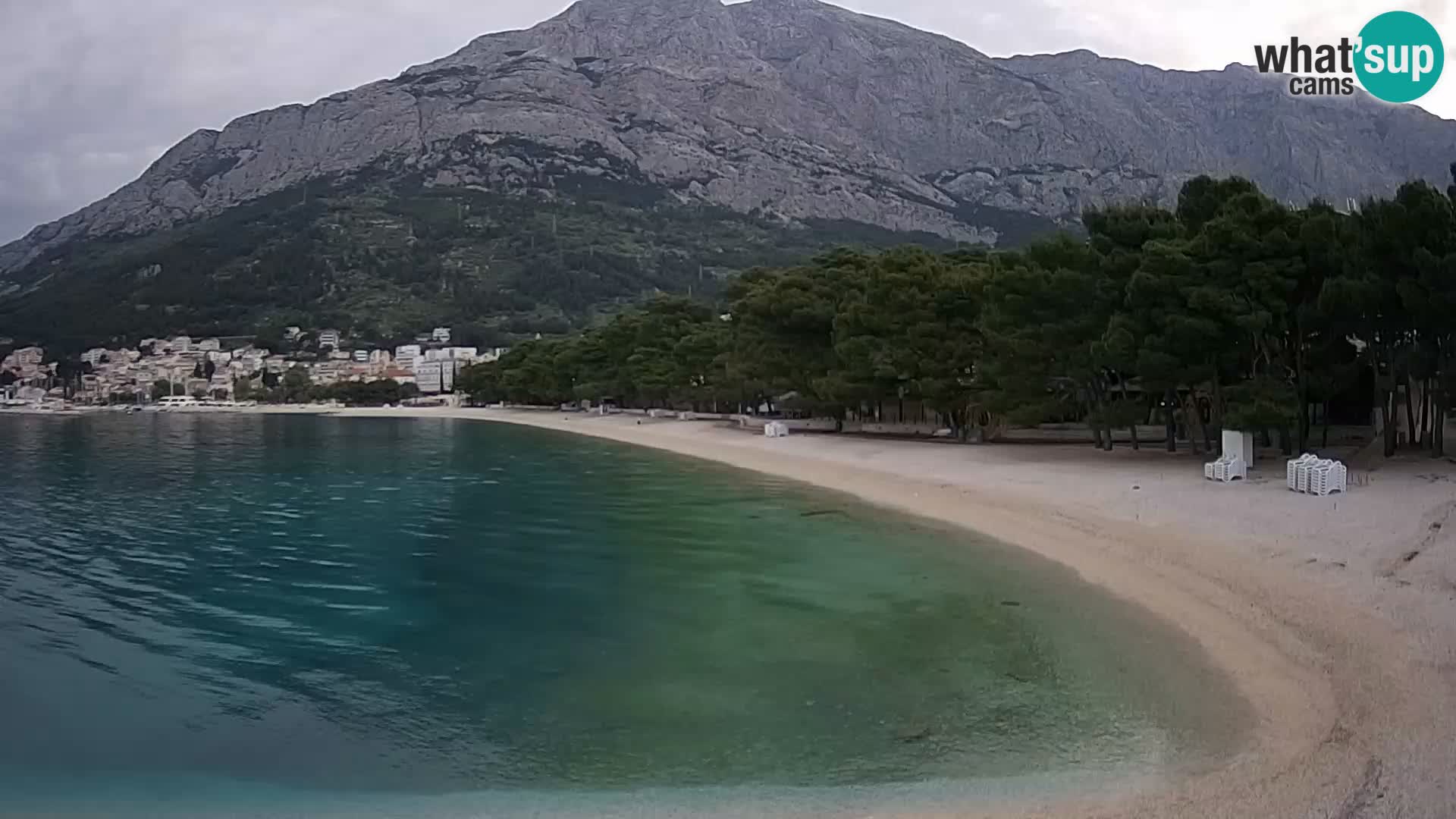 Web kamera – Baška Voda – Borik, pogled na plažu Nikolina