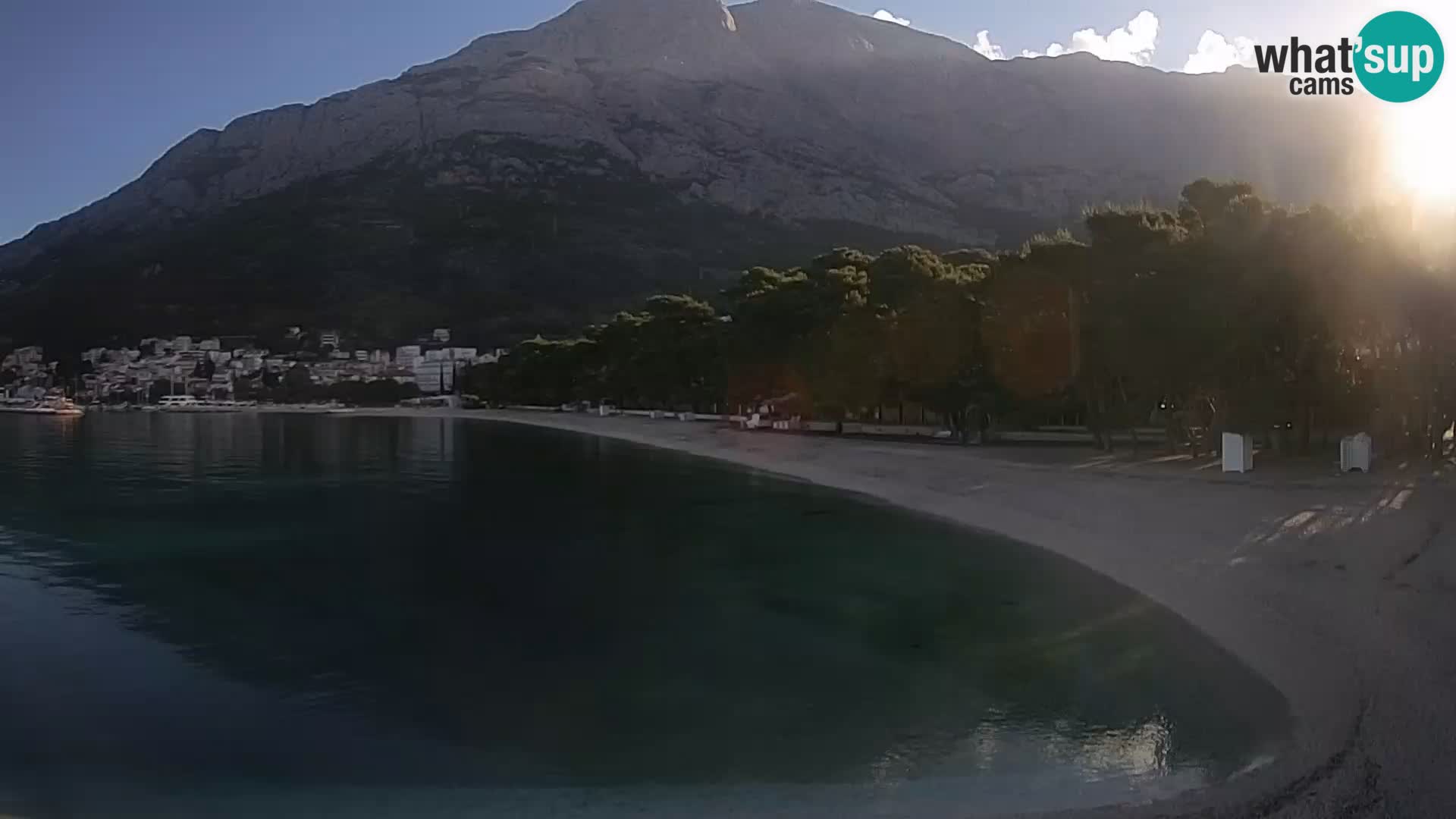 Web kamera – Baška Voda – Borik, pogled na plažu Nikolina