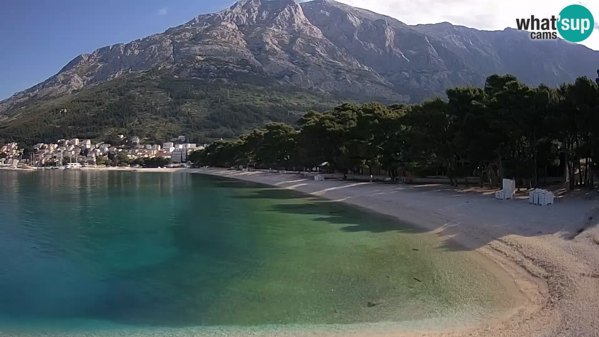 Spletna kamera – Baška Voda – Borik, pogled na plažo Nikolina