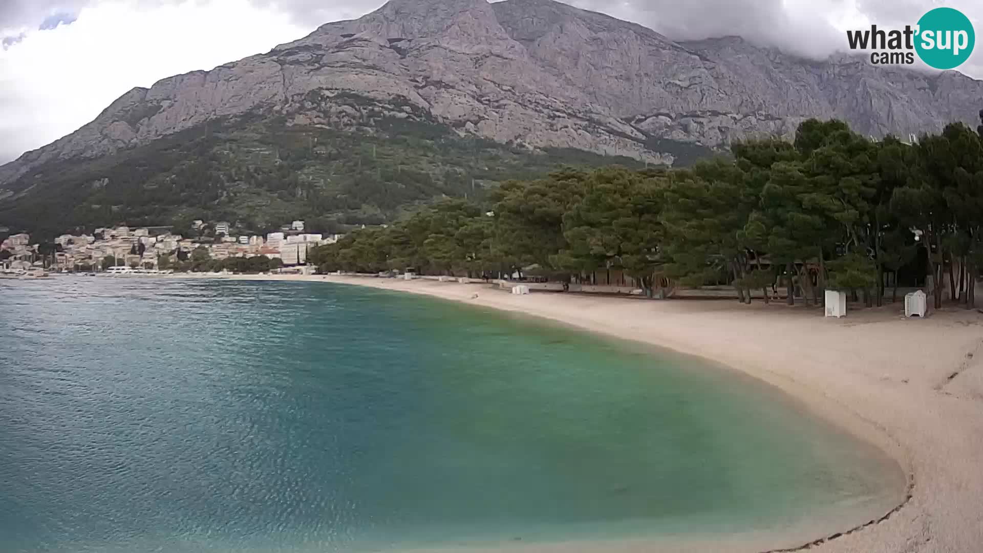 Spletna kamera – Baška Voda – Borik, pogled na plažo Nikolina