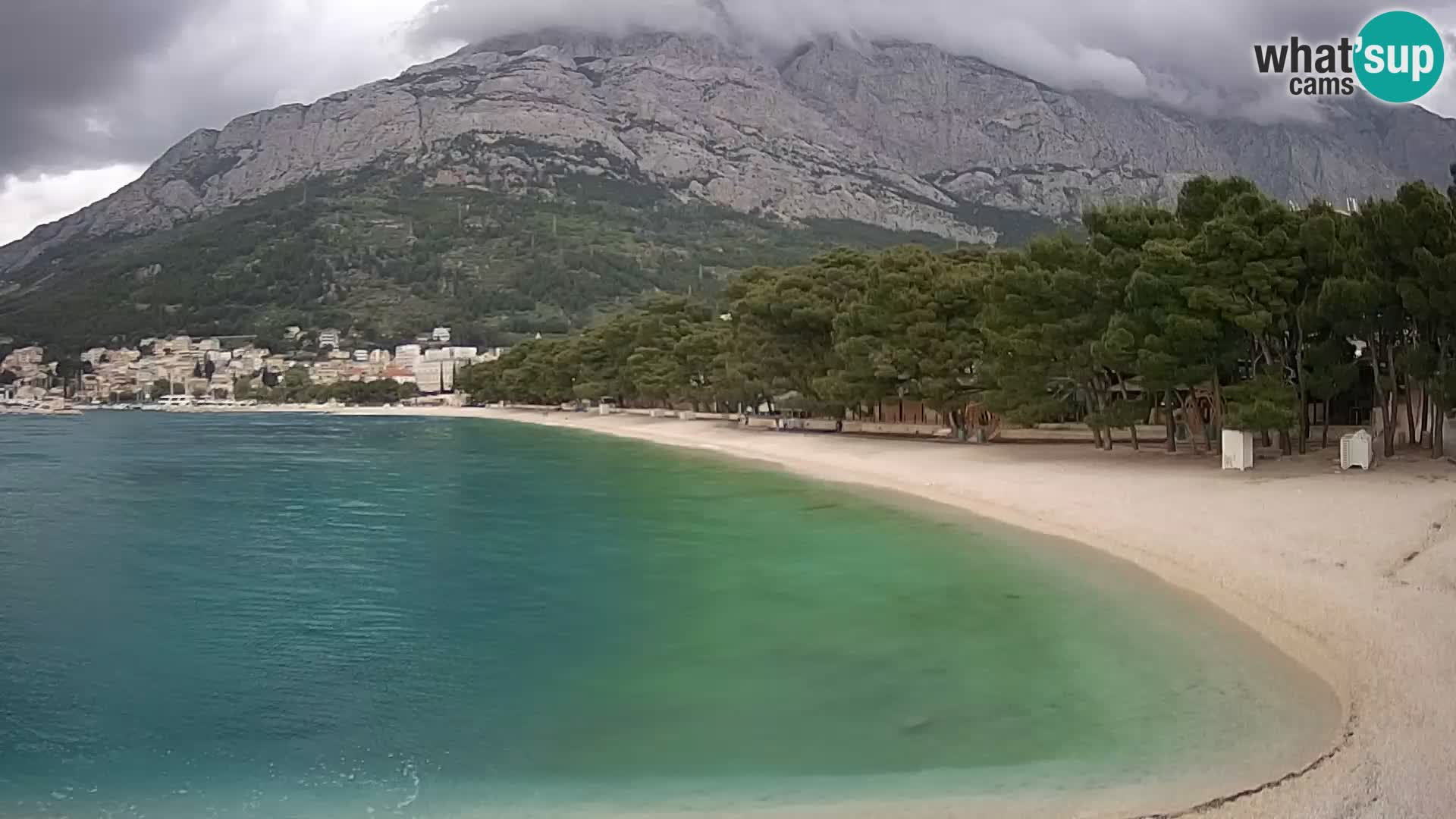 Spletna kamera – Baška Voda – Borik, pogled na plažo Nikolina