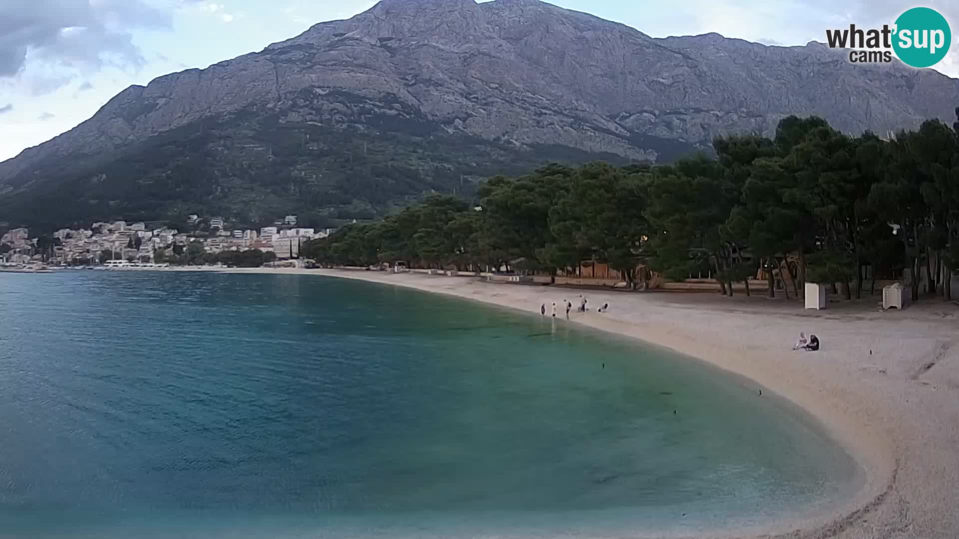 Web kamera – Baška Voda – Borik, pogled na plažu Nikolina