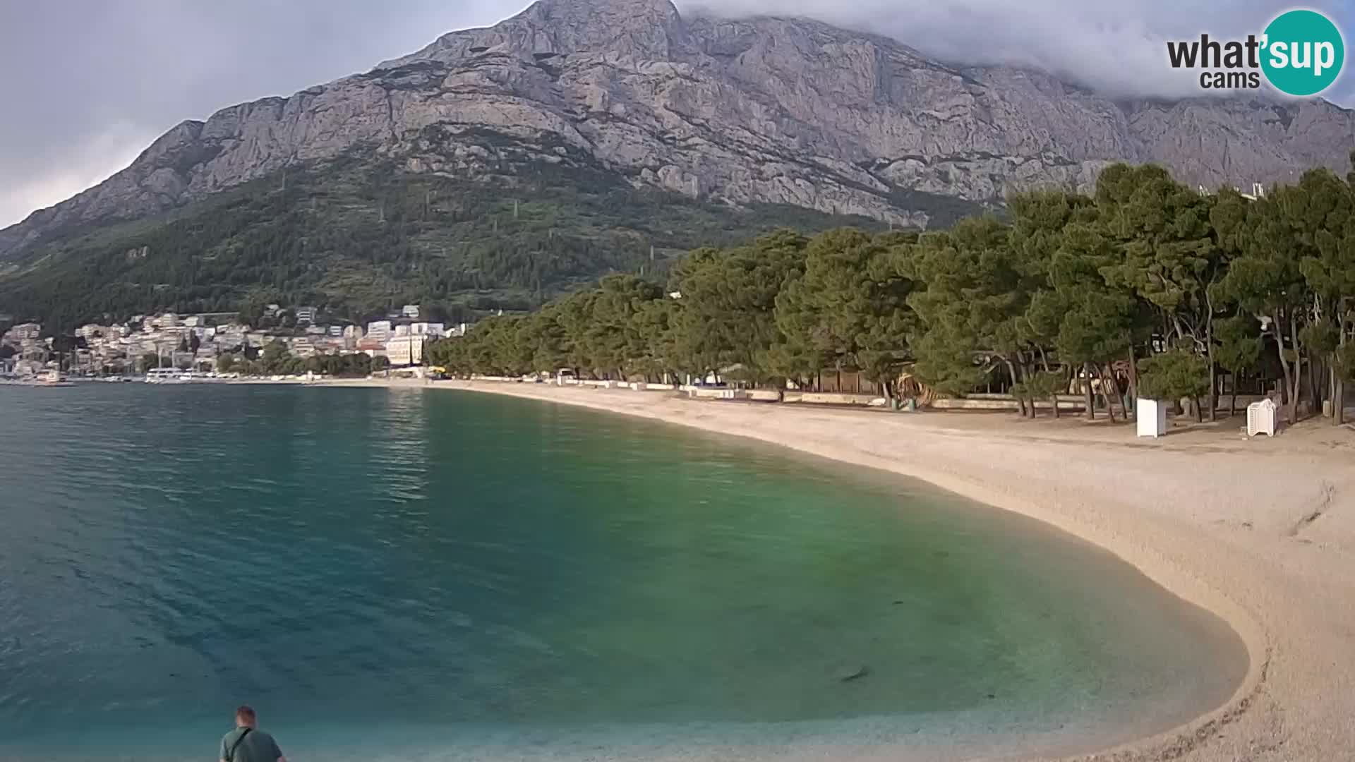 Web kamera – Baška Voda – Borik, pogled na plažu Nikolina