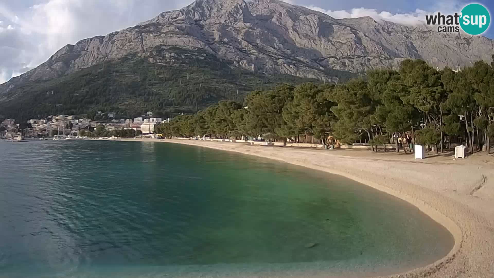 Spletna kamera – Baška Voda – Borik, pogled na plažo Nikolina