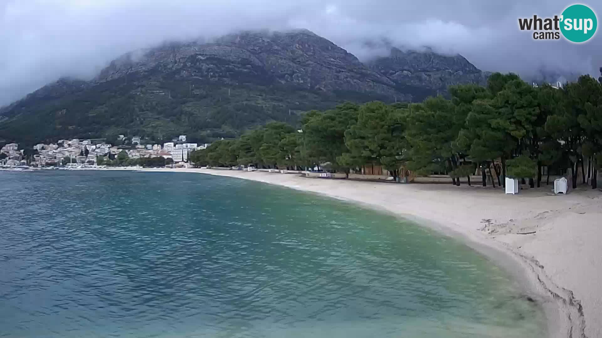 Spletna kamera – Baška Voda – Borik, pogled na plažo Nikolina