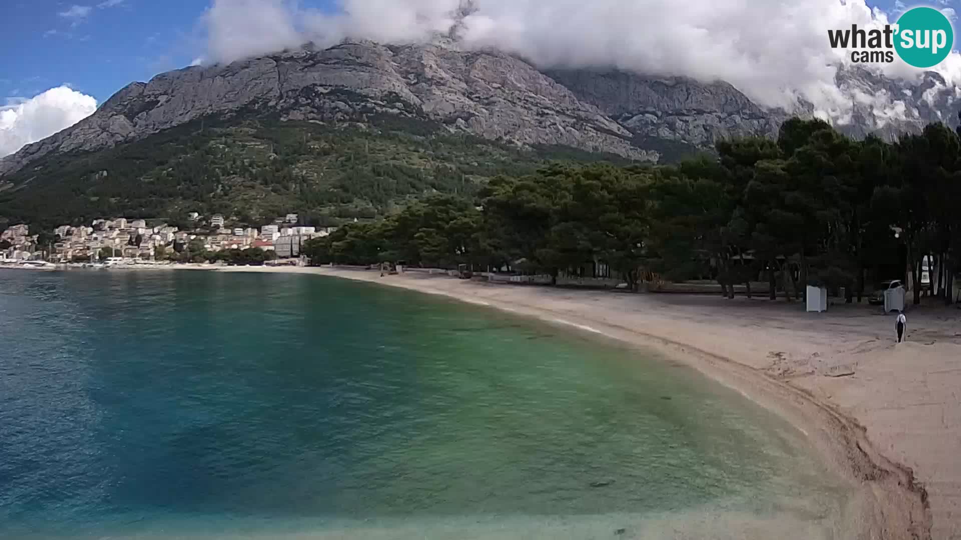 Spletna kamera – Baška Voda – Borik, pogled na plažo Nikolina