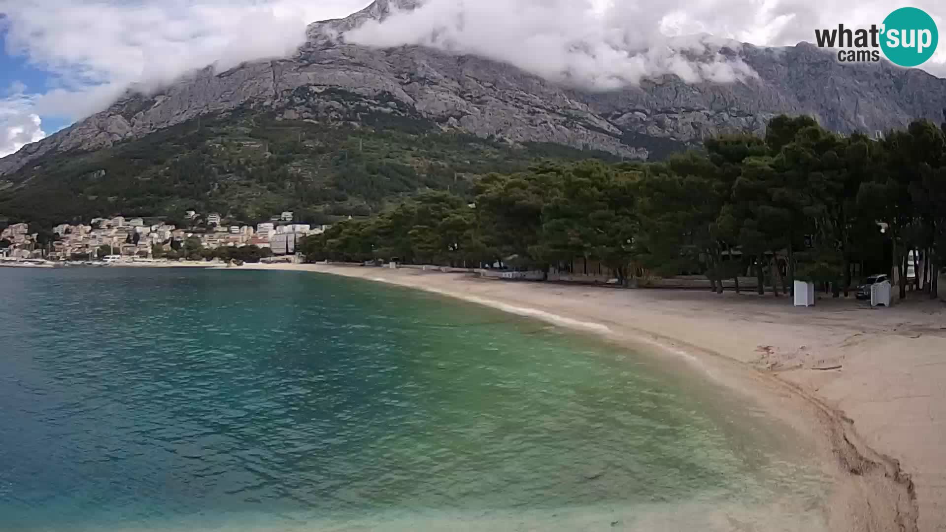 Spletna kamera – Baška Voda – Borik, pogled na plažo Nikolina