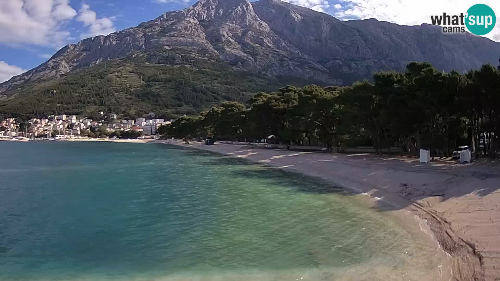 Spletna kamera – Baška Voda – Borik, pogled na plažo Nikolina