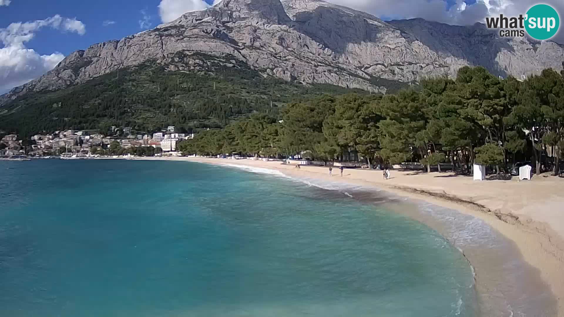 Spletna kamera – Baška Voda – Borik, pogled na plažo Nikolina
