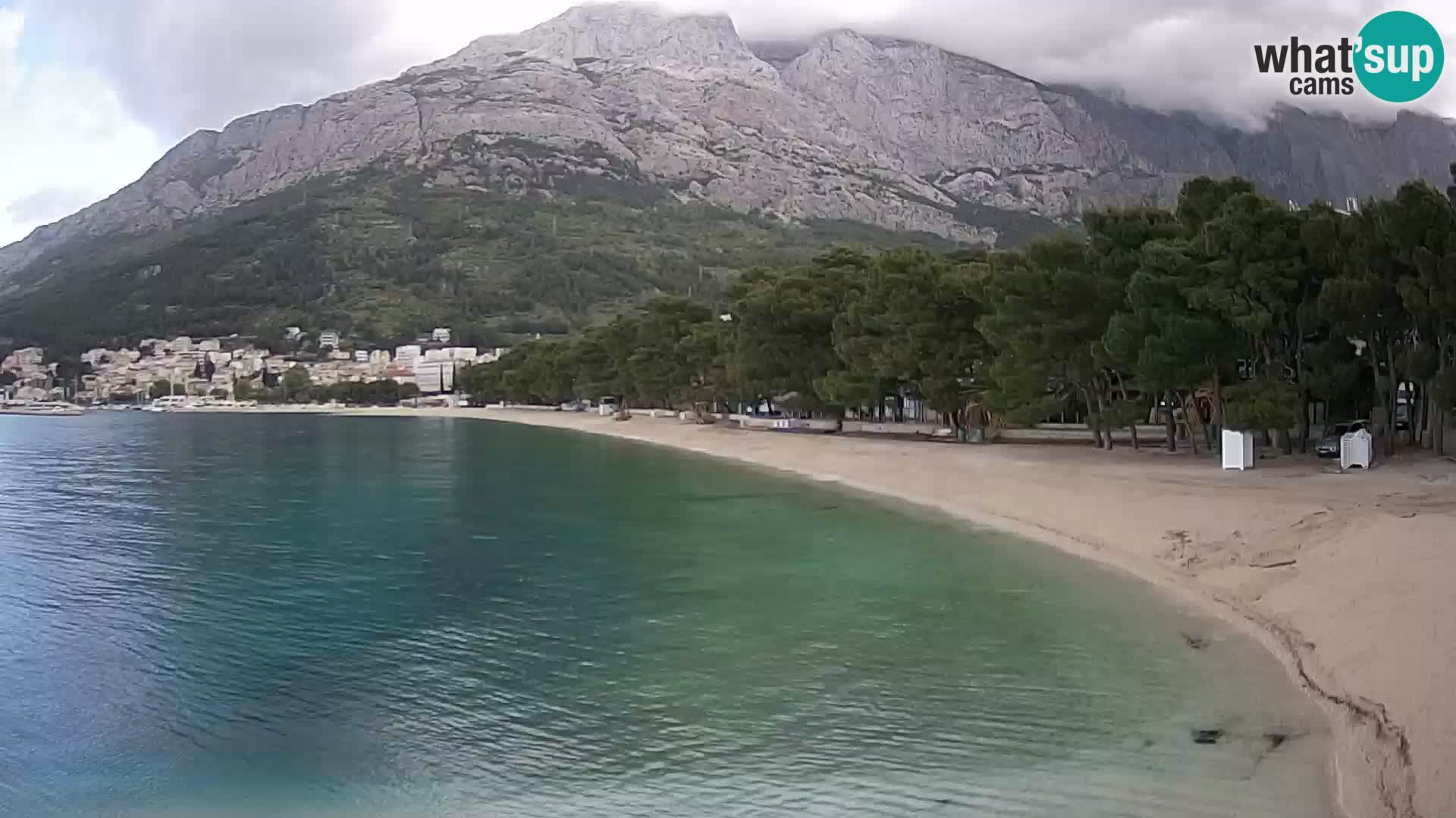 Spletna kamera – Baška Voda – Borik, pogled na plažo Nikolina