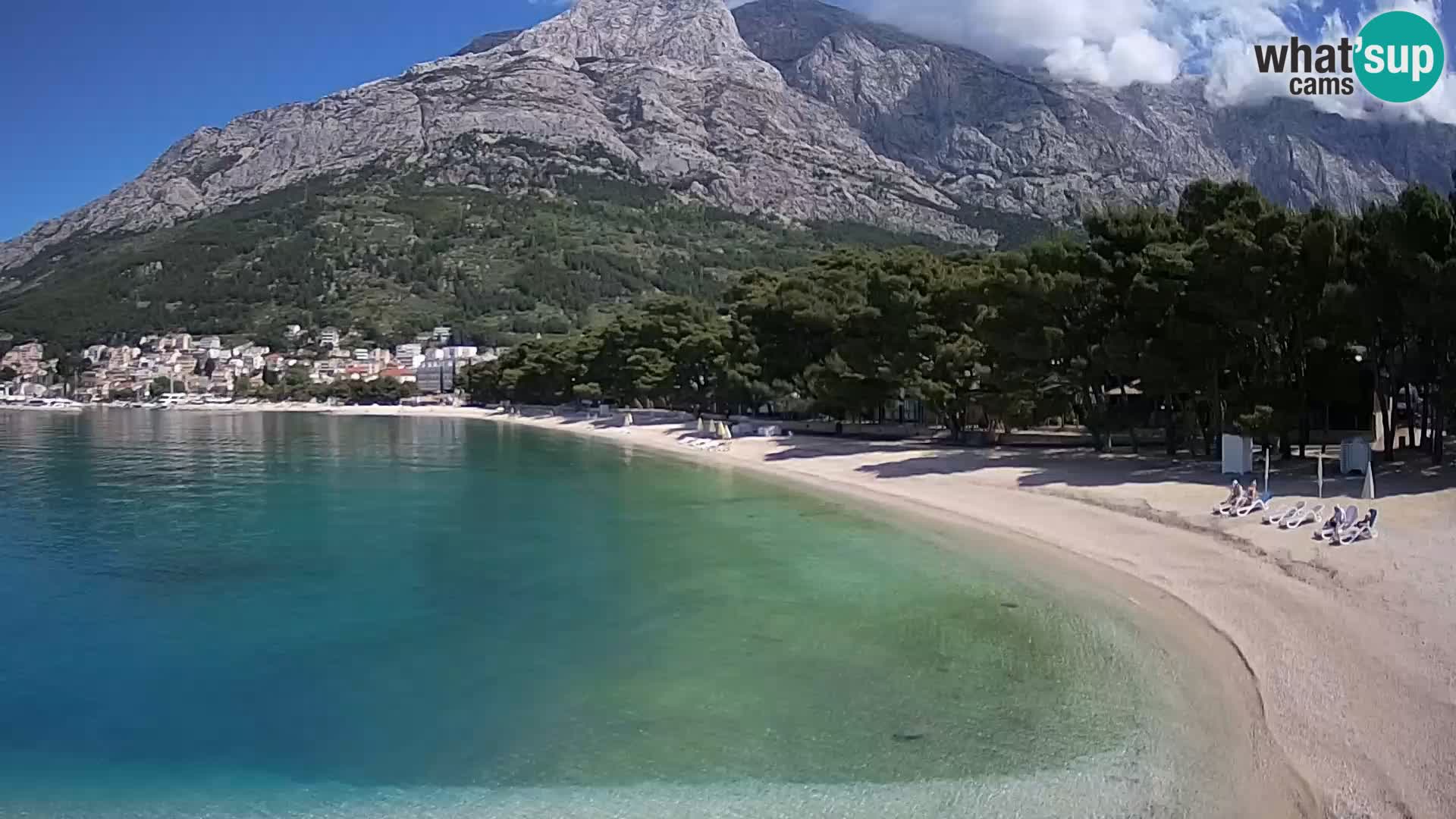 Spletna kamera – Baška Voda – Borik, pogled na plažo Nikolina