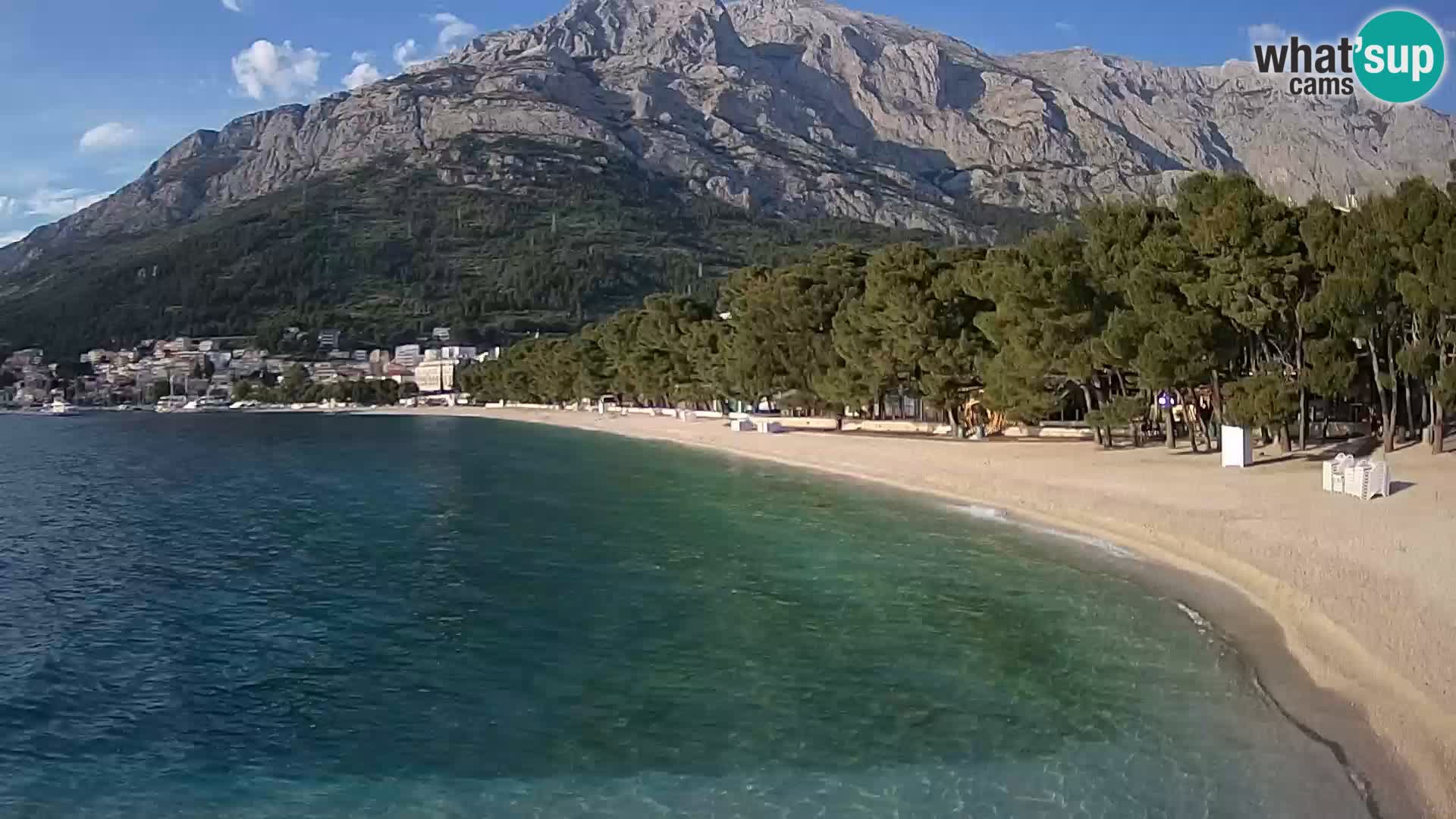 Spletna kamera – Baška Voda – Borik, pogled na plažo Nikolina
