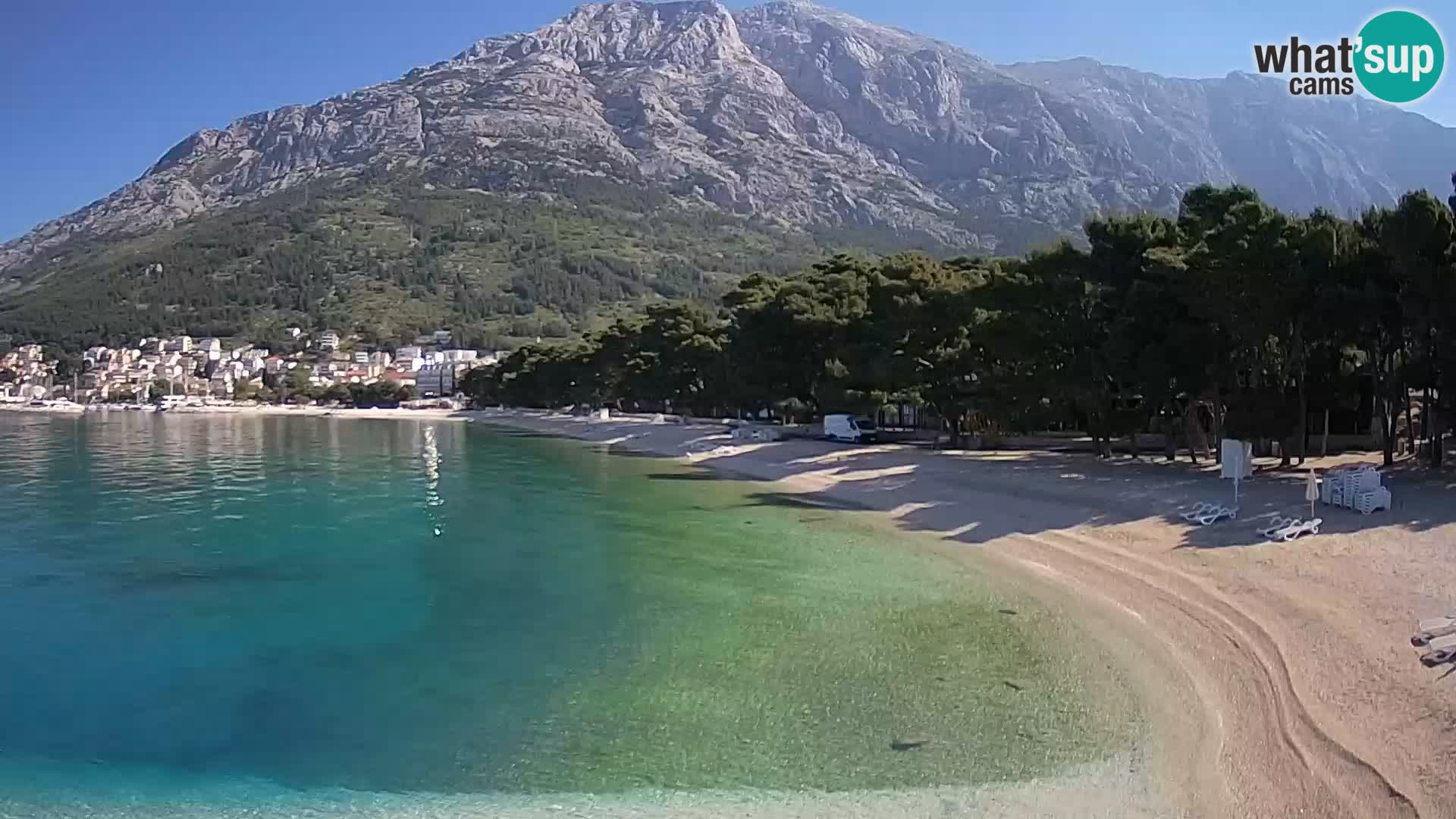 Spletna kamera – Baška Voda – Borik, pogled na plažo Nikolina