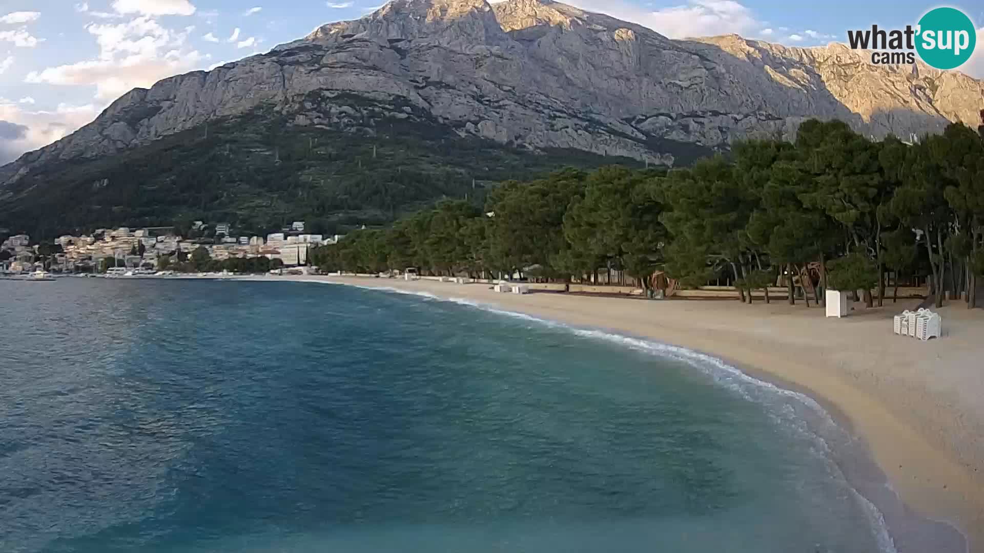 Spletna kamera – Baška Voda – Borik, pogled na plažo Nikolina