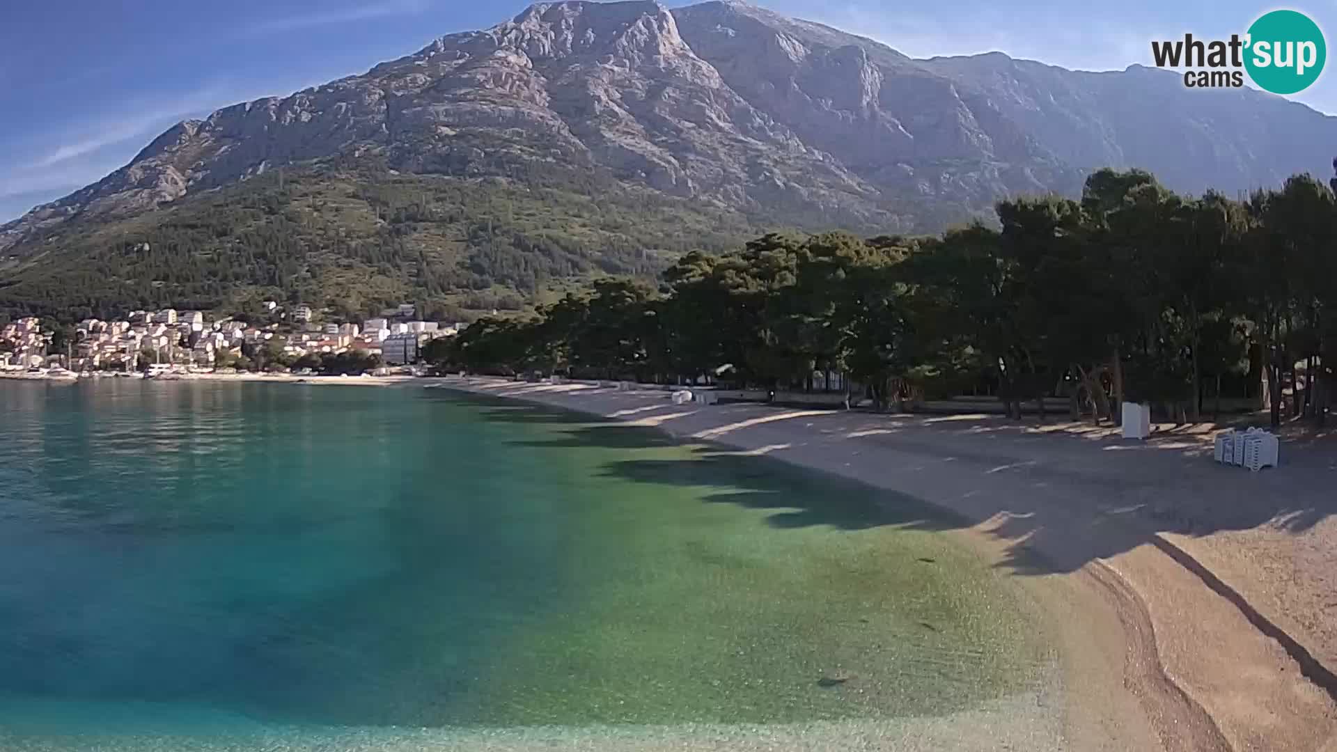 Spletna kamera – Baška Voda – Borik, pogled na plažo Nikolina